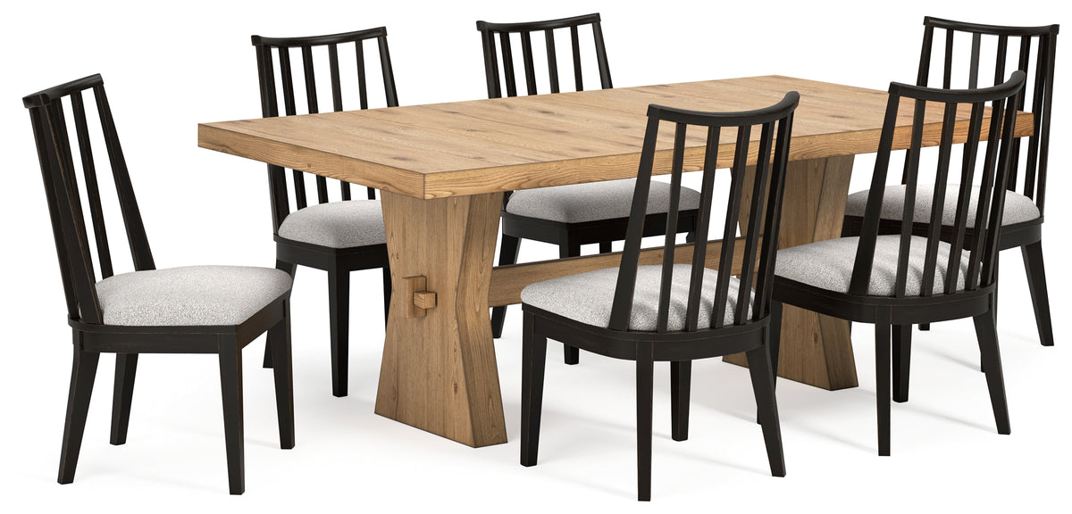 Diamond Furniture - Ashley Furniture - Galliden Dining Table and 6 Chairs - Dining Table and 6 Chairs - D841D8