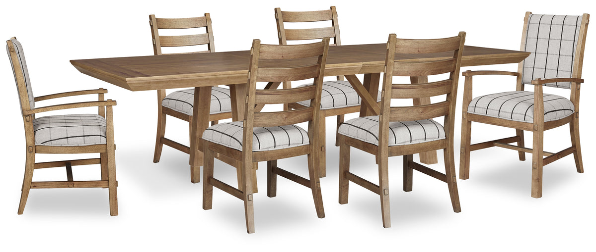 Diamond Furniture - Ashley Furniture - Ridgester Extension Dining Table, 2 Arm Chairs and 4 Side Chairs - Extension Dining Table, 2 Arm Chairs and 4 Side Chairs - D858D2