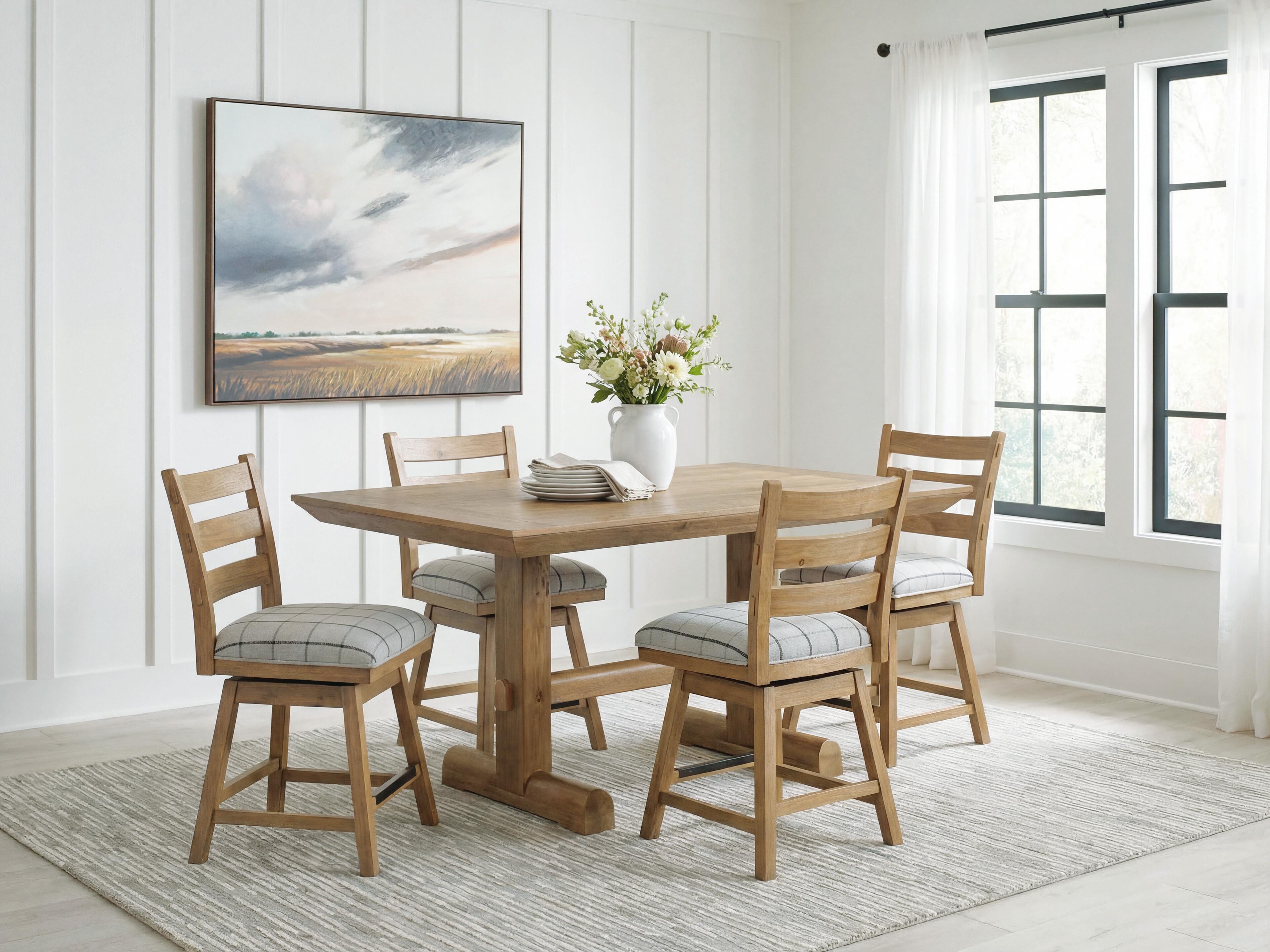 Diamond Furniture - Ashley Furniture - Ridgester Counter Height Dining Table and 4 Barstools - Counter Height Dining Table and 4 Barstools - D858D7