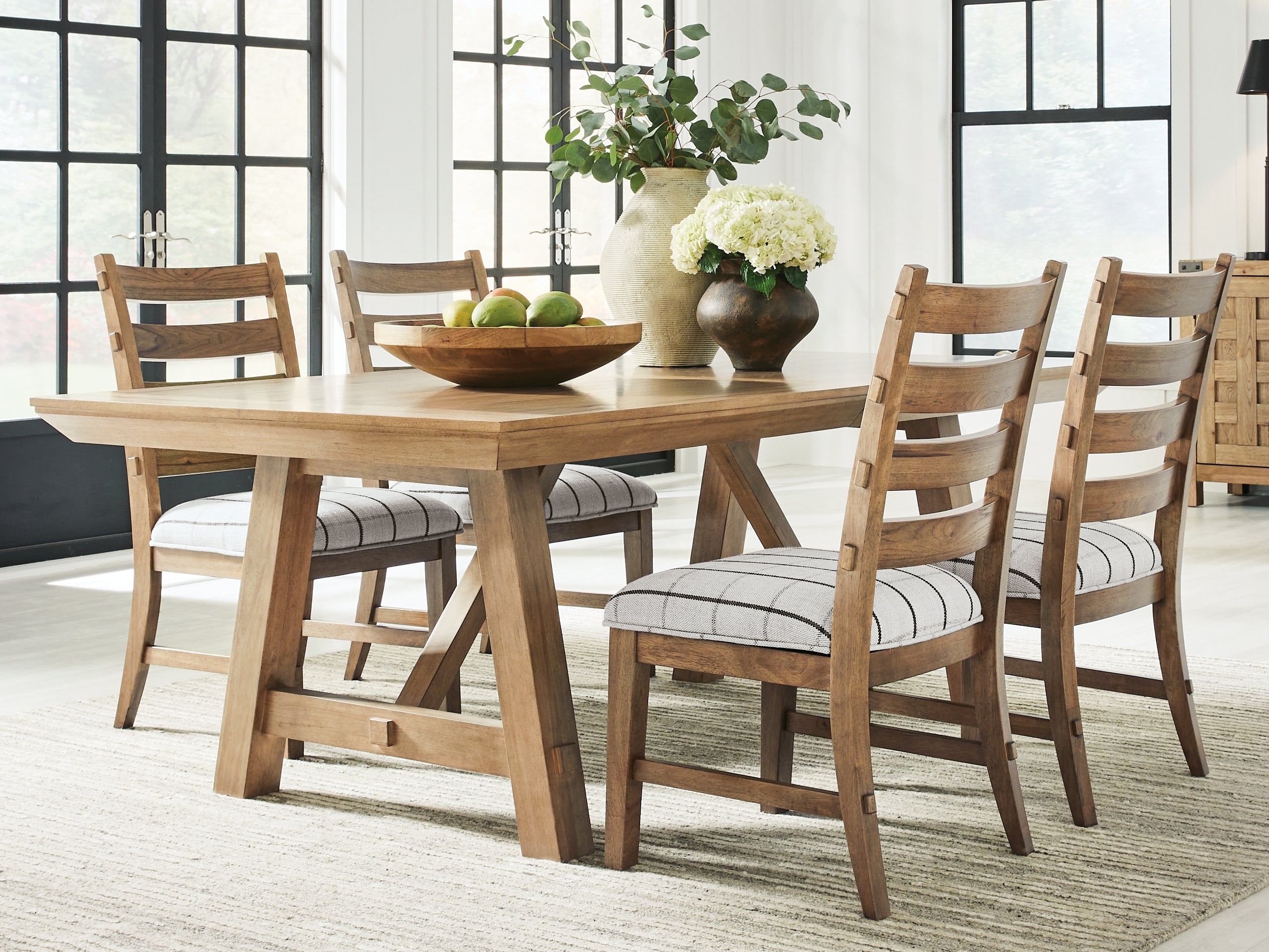 Diamond Furniture - Ashley Furniture - Ridgester Extension Dining Table and 4 Chairs - Extension Dining Table and 4 Chairs - D858D1