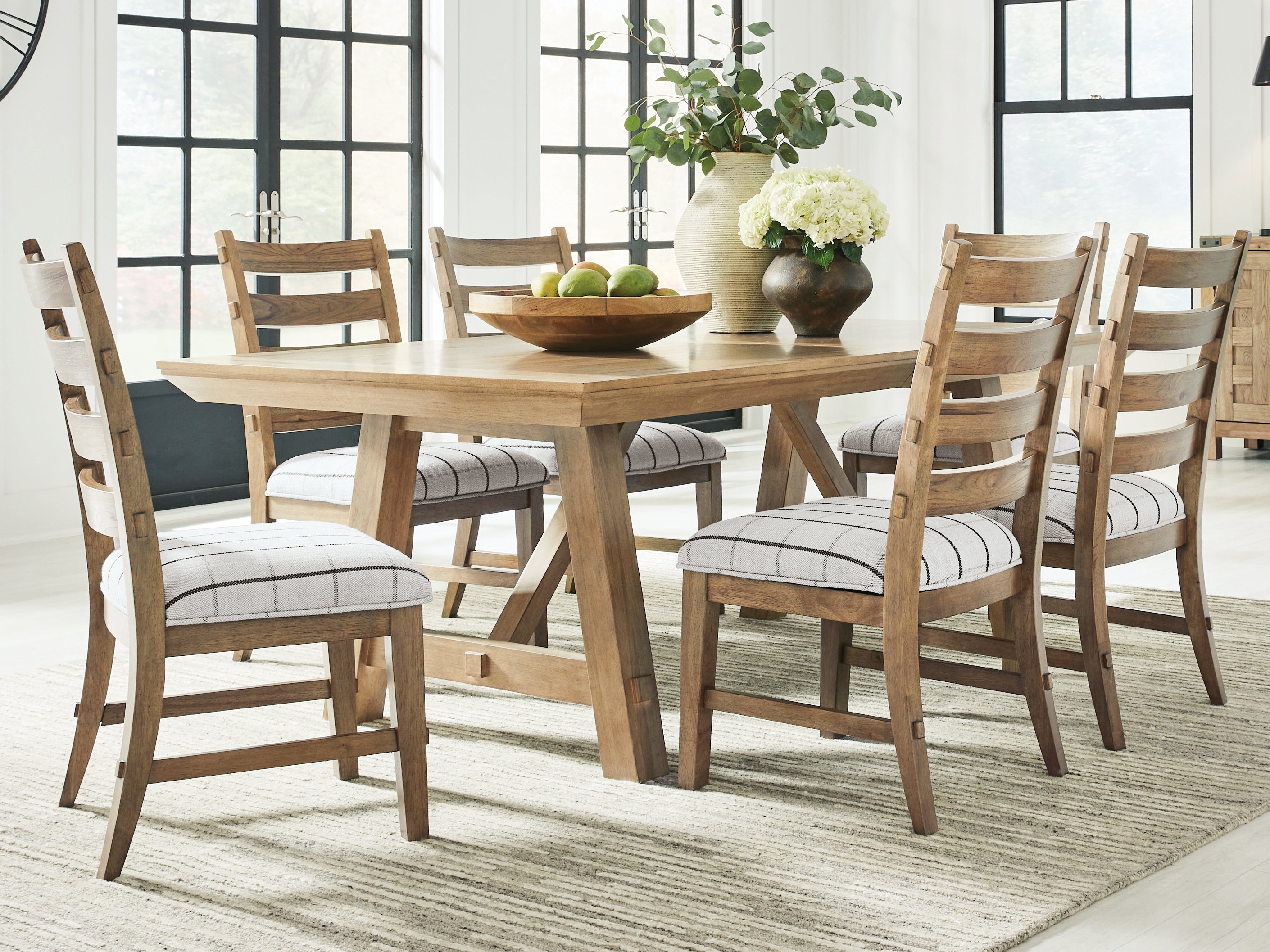 Diamond Furniture - Ashley Furniture - Ridgester Extension Dining Table and 6 Chairs - Extension Dining Table and 6 Chairs - D858D5