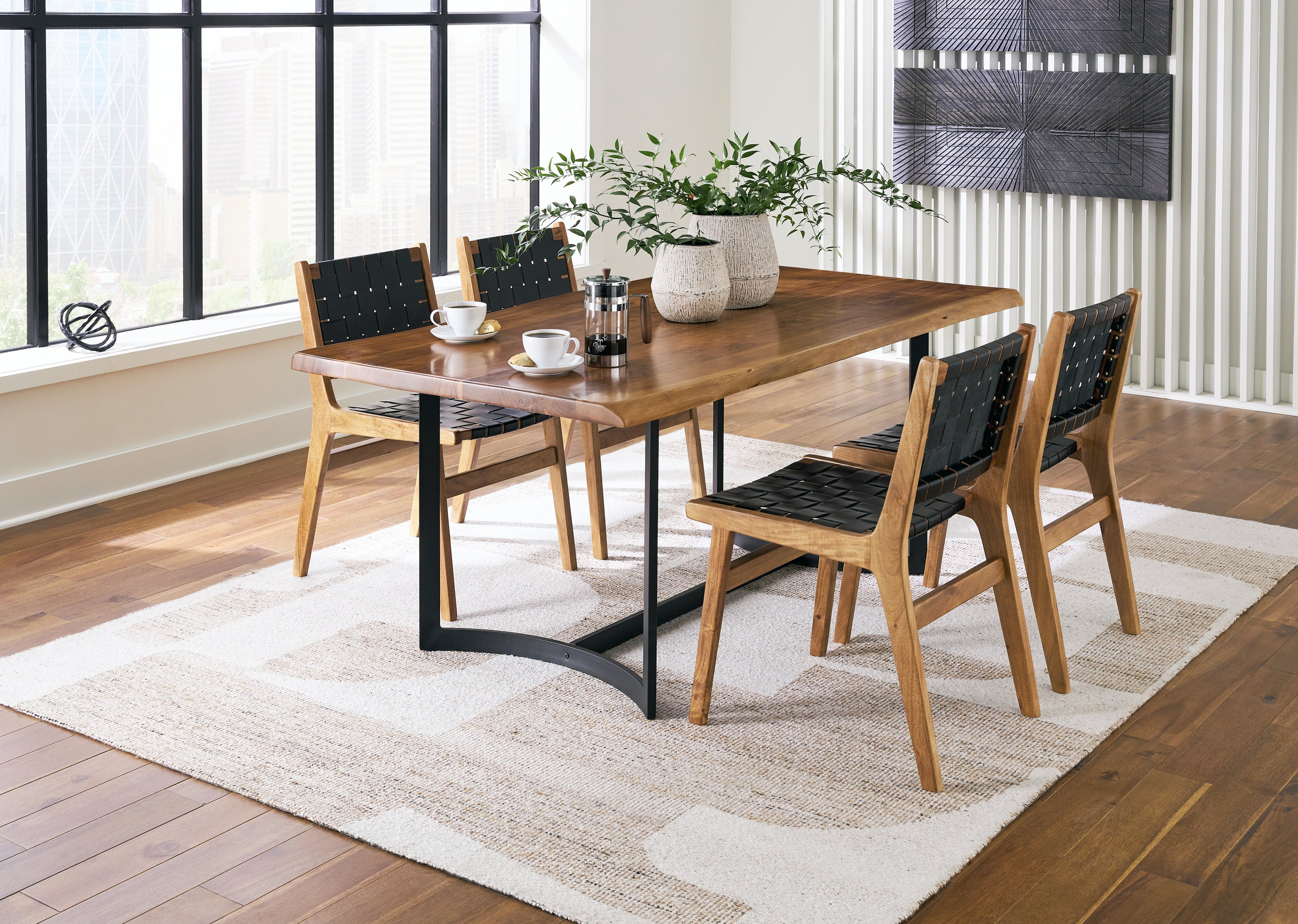 Diamond Furniture - Ashley Furniture - Fortmaine Dining Table and 4 Chairs - Dining Table and 4 Chairs - D872D1