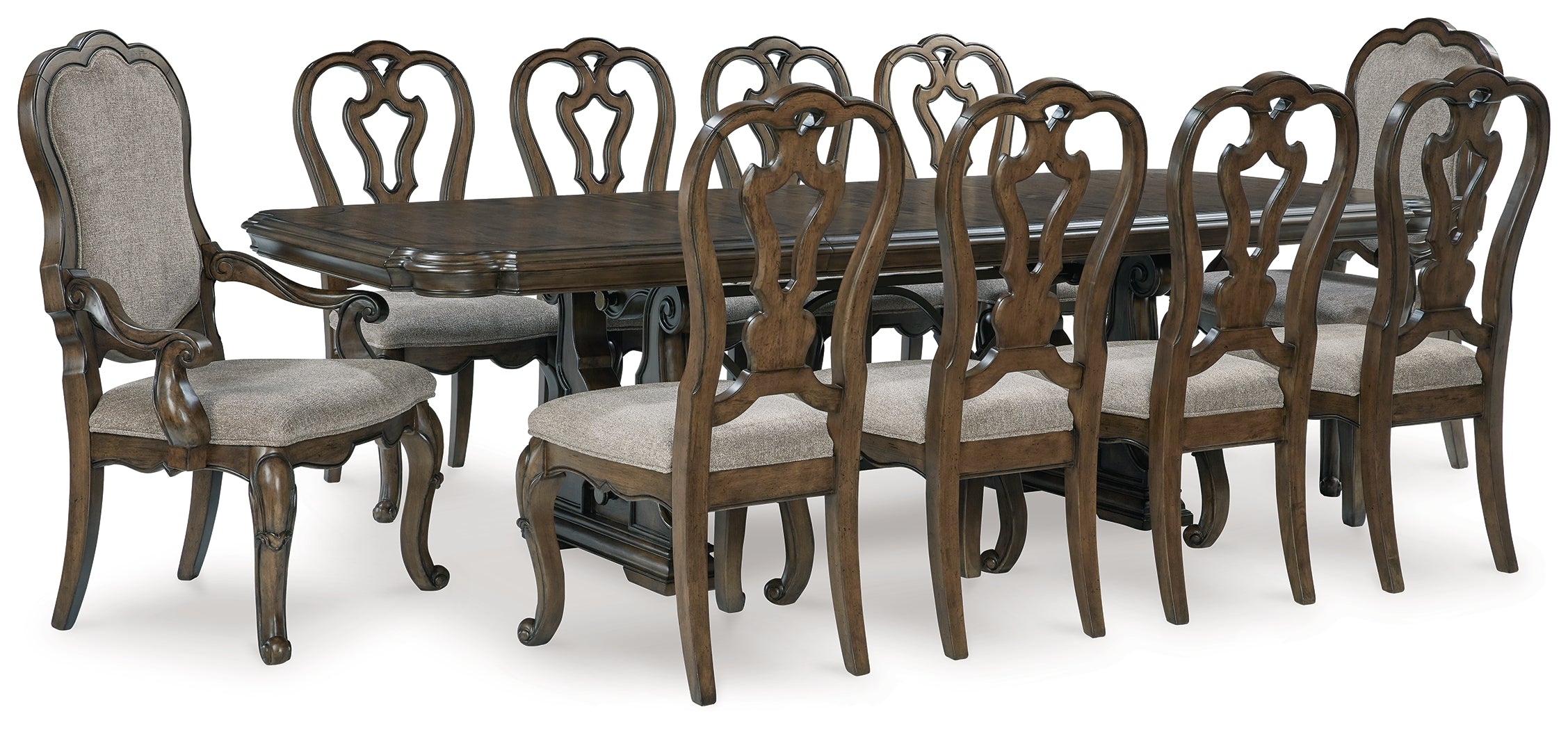 Diamond Furniture - Ashley Furniture - Maylee Dining Table and 10 Chairs - Dining Table and 10 Chairs - D947D14