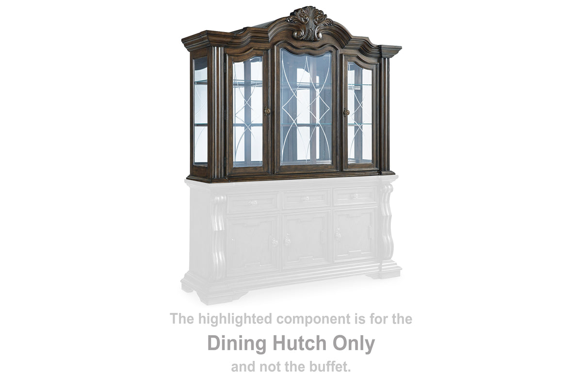 Diamond Furniture - Ashley Furniture - Maylee Dining Room - Dining Buffet and Hutch / Dark Brown - D947D1