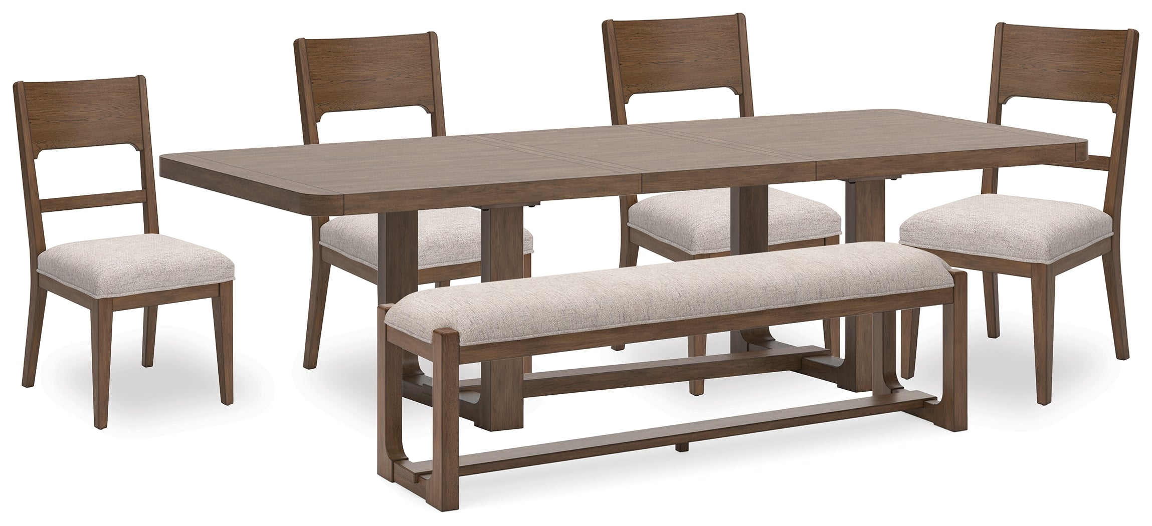 Diamond Furniture - Ashley Furniture - Cabalynn Dining Table, 4 Chairs and Bench - Dining Table, 4 Chairs and Bench - D974D2
