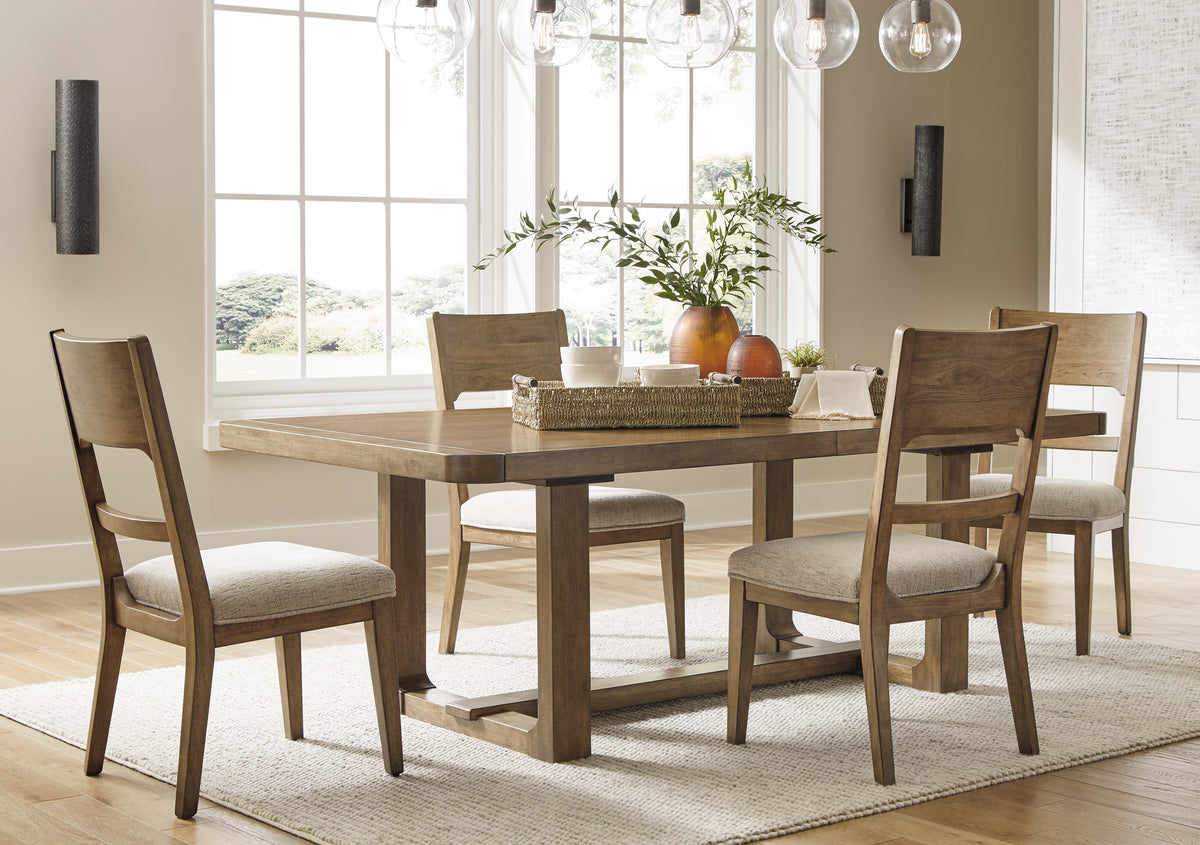 Diamond Furniture - Ashley Furniture - Cabalynn Extension Dining Table and 4 Chairs - Extension Dining Table and 4 Chairs - D974D1