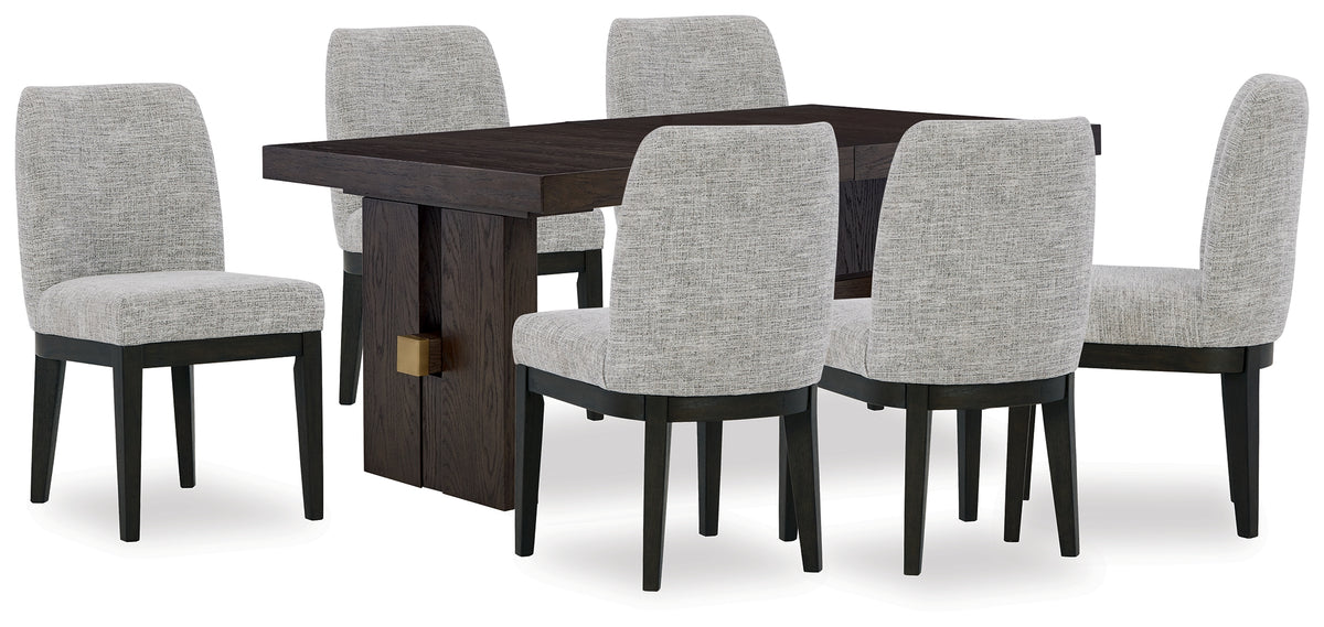 Diamond Furniture - Ashley Furniture - Burkhaus Dining Table and 6 Chairs - Dining Table and 6 Chairs - D984D8