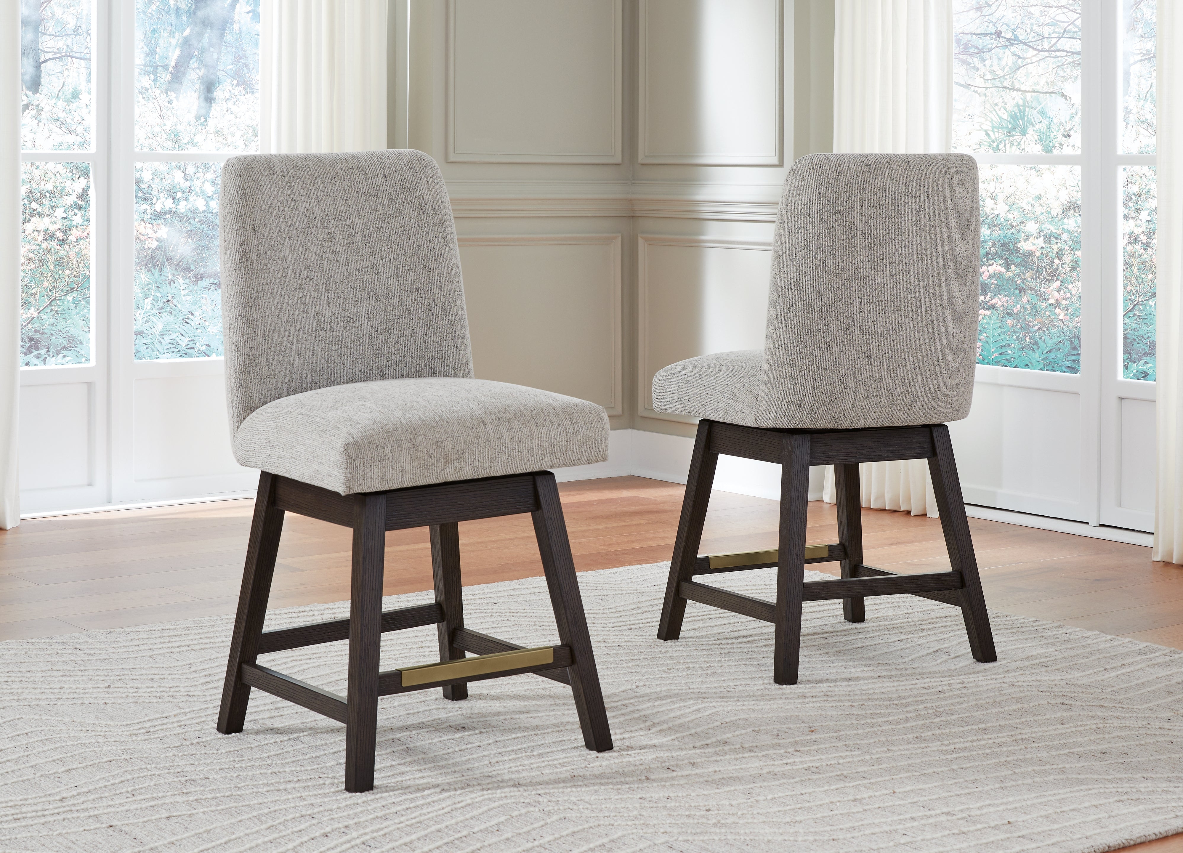 Diamond Furniture - Ashley Furniture - Burkhaus Dining Room - Counter Height Barstool (Set of 2) / Dark Brown - D984-124X2