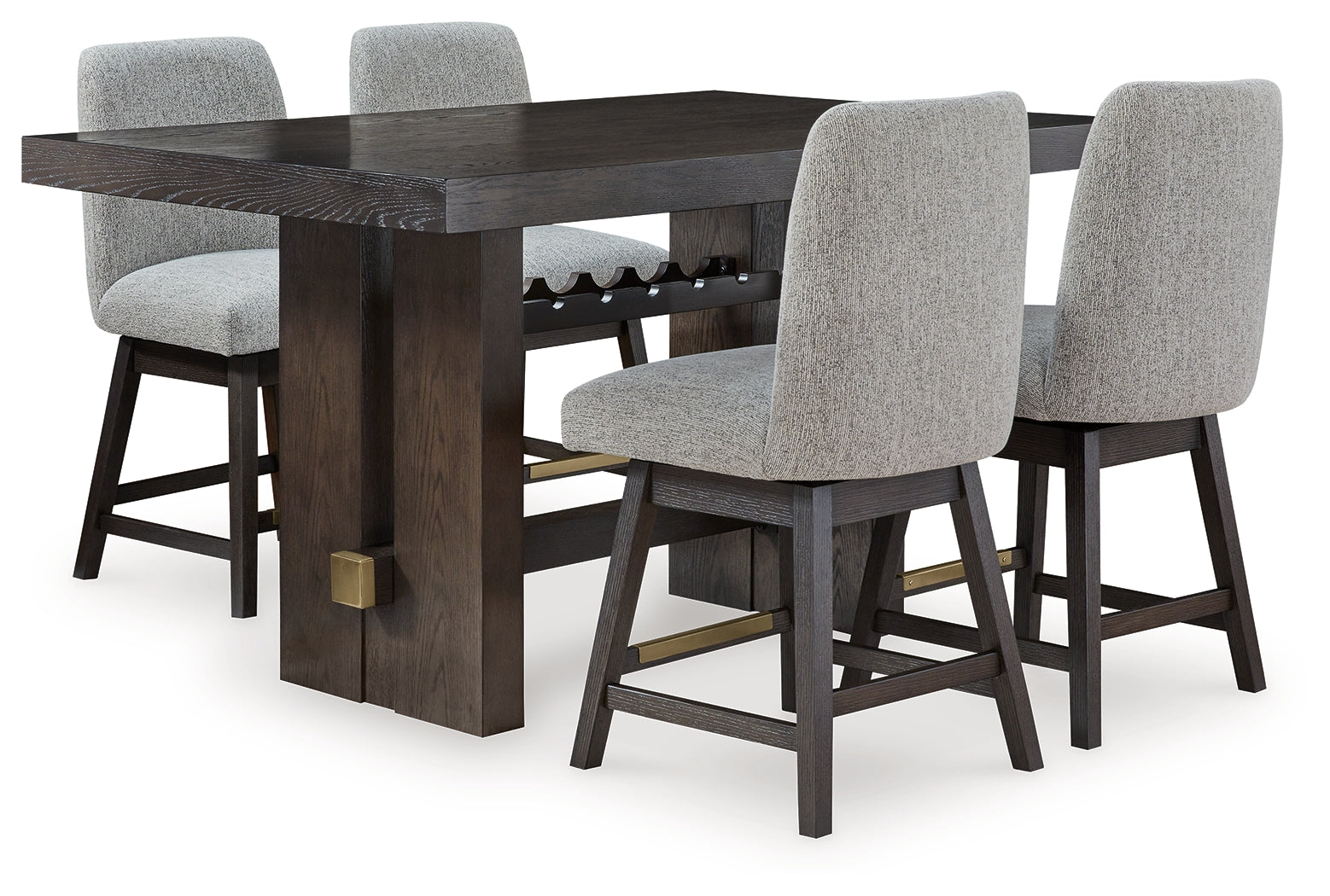 Diamond Furniture - Ashley Furniture - Burkhaus Counter Height Dining Table and 4 Barstools - Counter Height Dining Table and 4 Barstools - D984D5