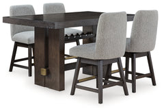 Diamond Furniture - Ashley Furniture - Burkhaus Counter Height Dining Table and 4 Barstools - Counter Height Dining Table and 4 Barstools - D984D5
