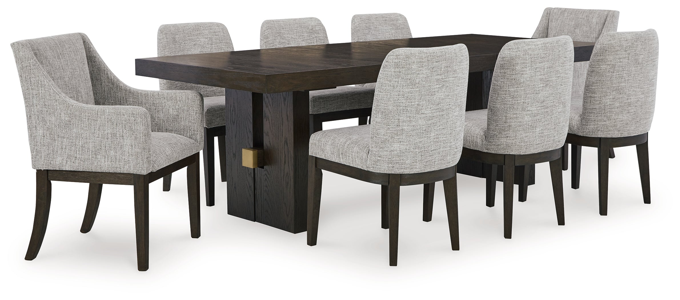 Diamond Furniture - Ashley Furniture - Burkhaus Dining Table and 8 Chairs - Dining Table and 8 Chairs - D984D7