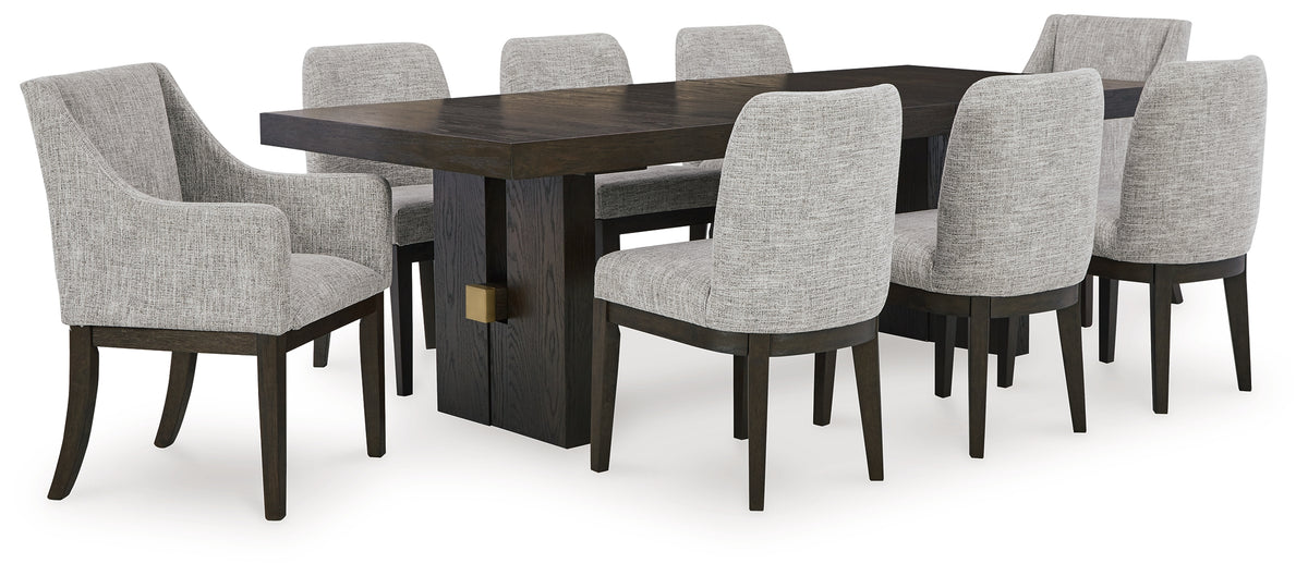 Diamond Furniture - Ashley Furniture - Burkhaus Dining Table and 8 Chairs - Dining Table and 8 Chairs - D984D7
