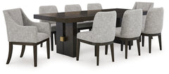 Diamond Furniture - Ashley Furniture - Burkhaus Dining Table and 8 Chairs - Dining Table and 8 Chairs - D984D7