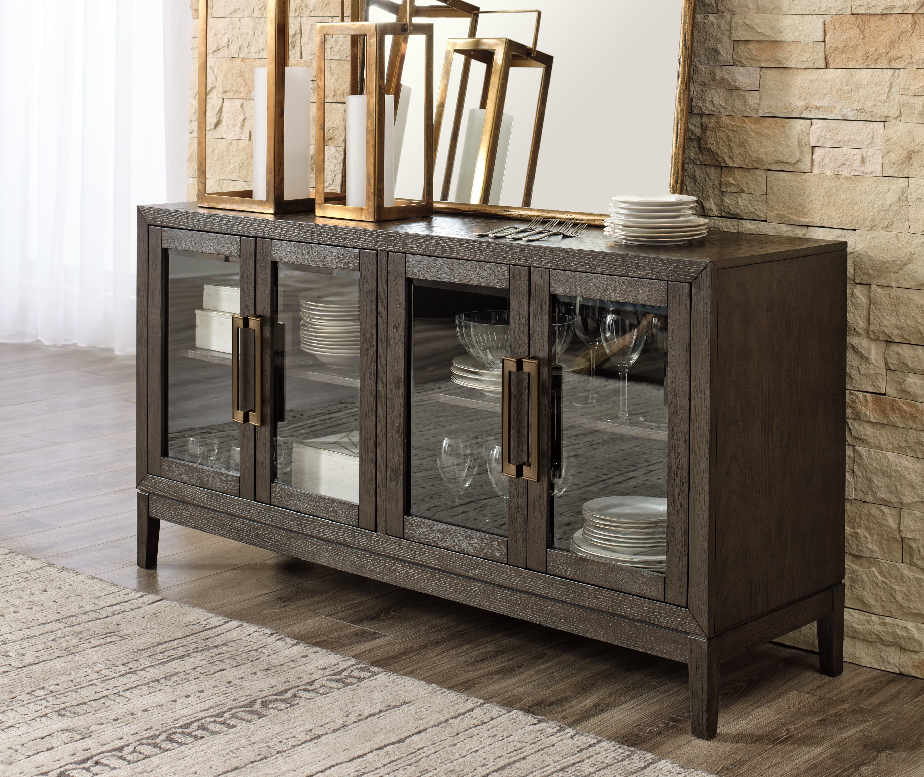 Diamond Furniture - Ashley Furniture - Burkhaus Dining Room - Dining Room Server / Dark Brown - D984-60