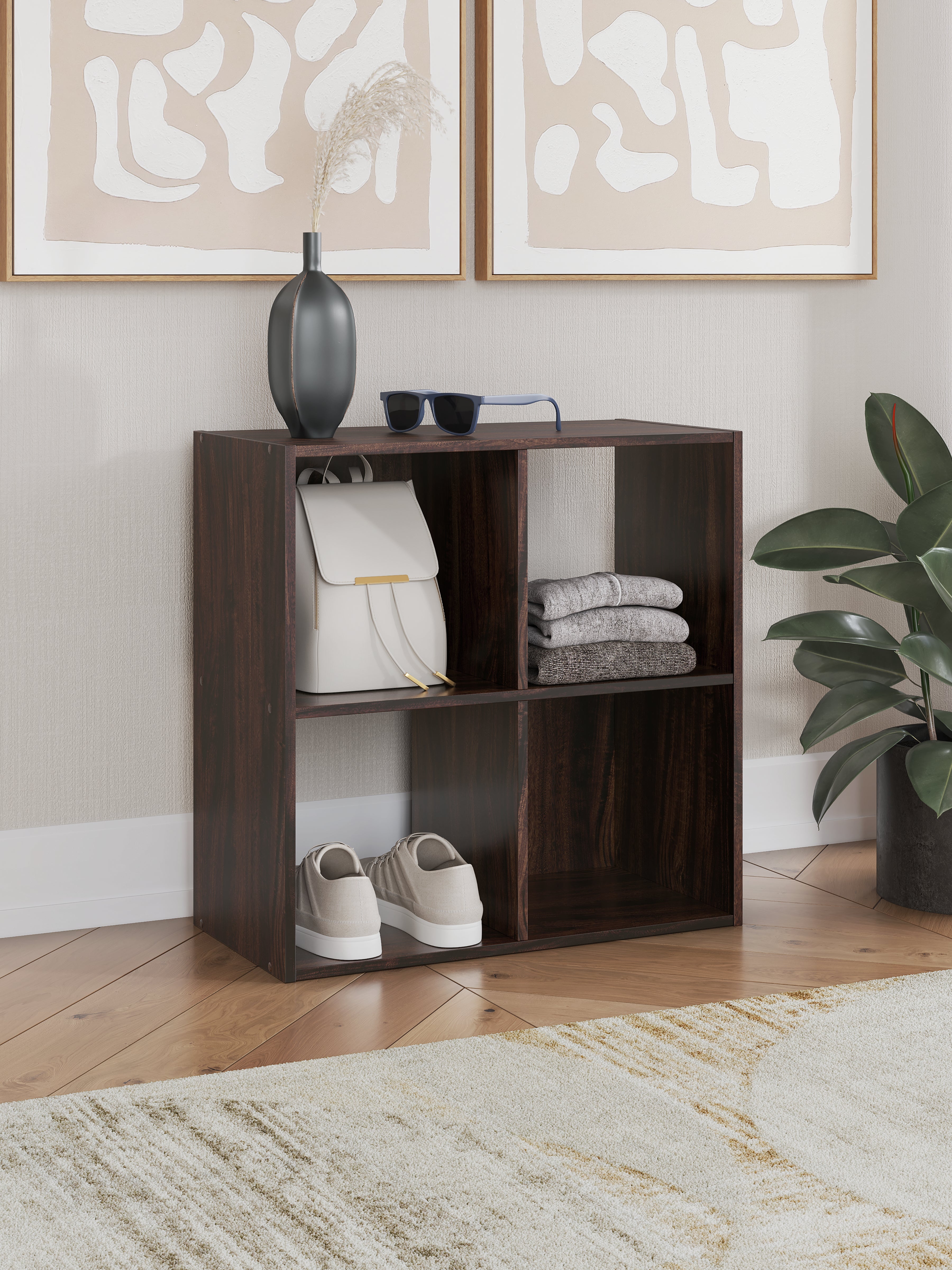 Diamond Furniture - Ashley Furniture - Glosmount Four Cube Organizer - Four Cube Organizer / Cherry/Light Brown - EA1055-2X2