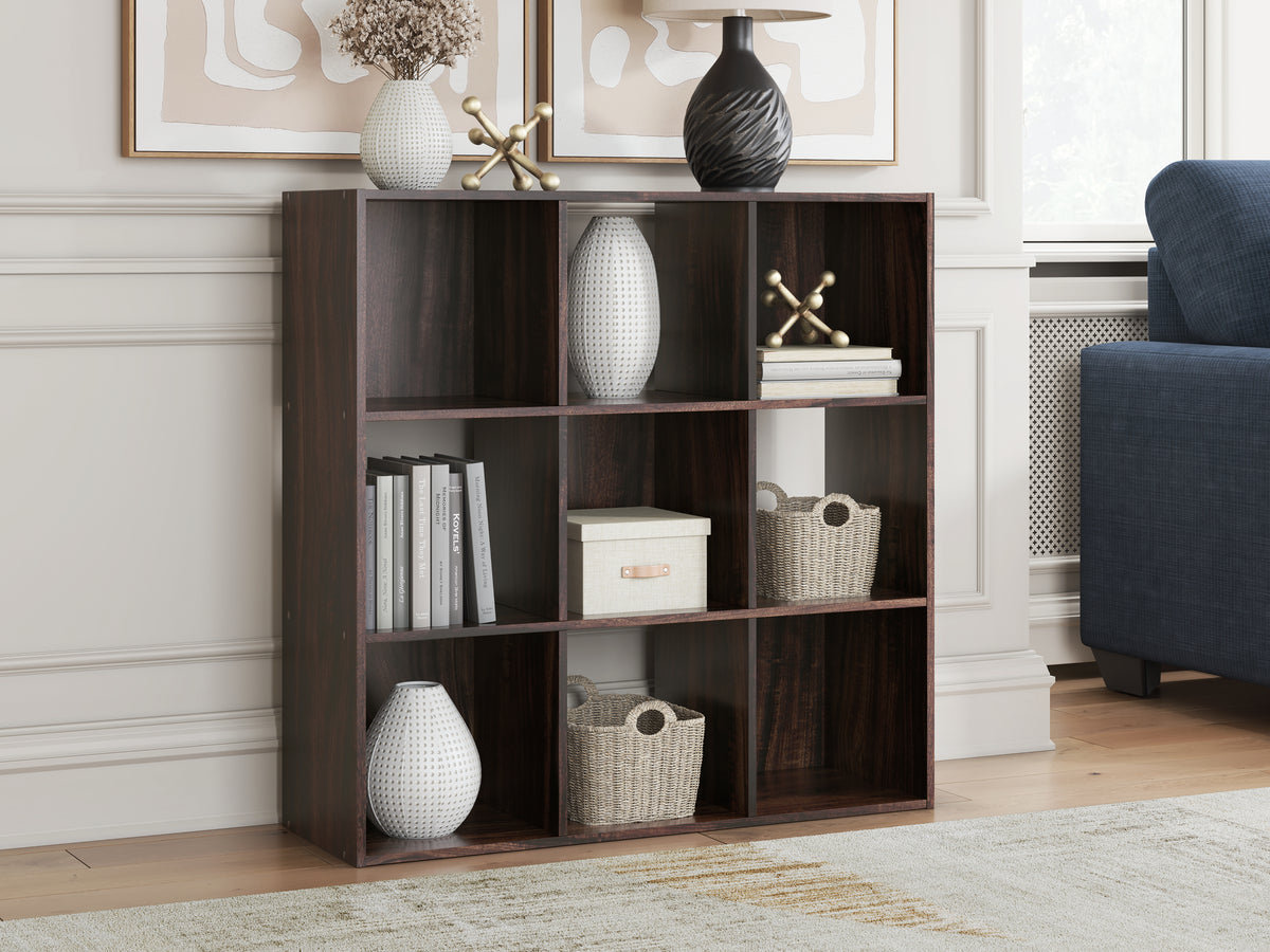 Diamond Furniture - Ashley Furniture - Glosmount Nine Cube Organizer - Nine Cube Organizer / Cherry/Light Brown - EA1055-3X3