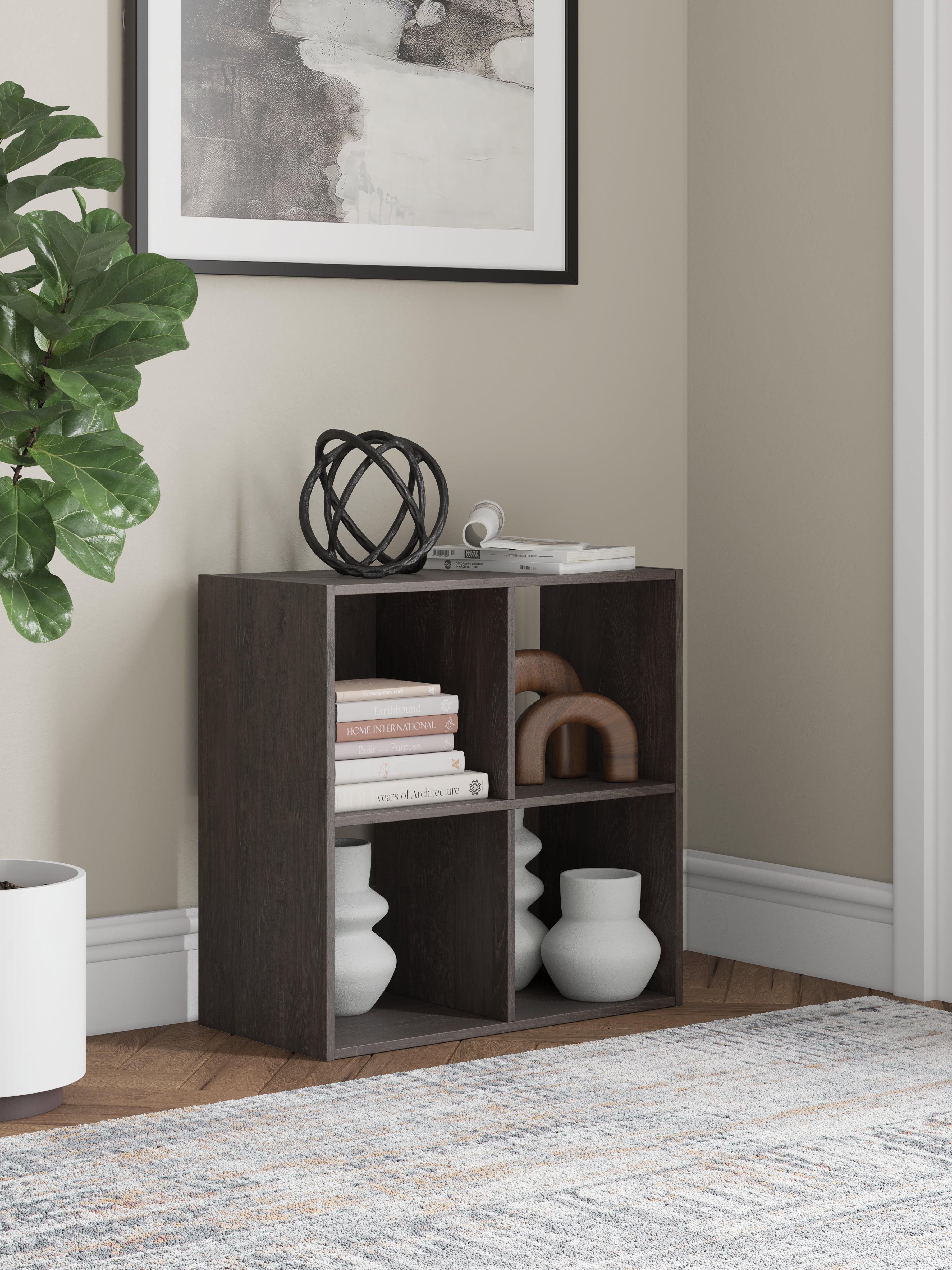 Diamond Furniture - Ashley Furniture - Piperton Four Cube Organizer - Four Cube Organizer / Charcoal - EA5514-2X2