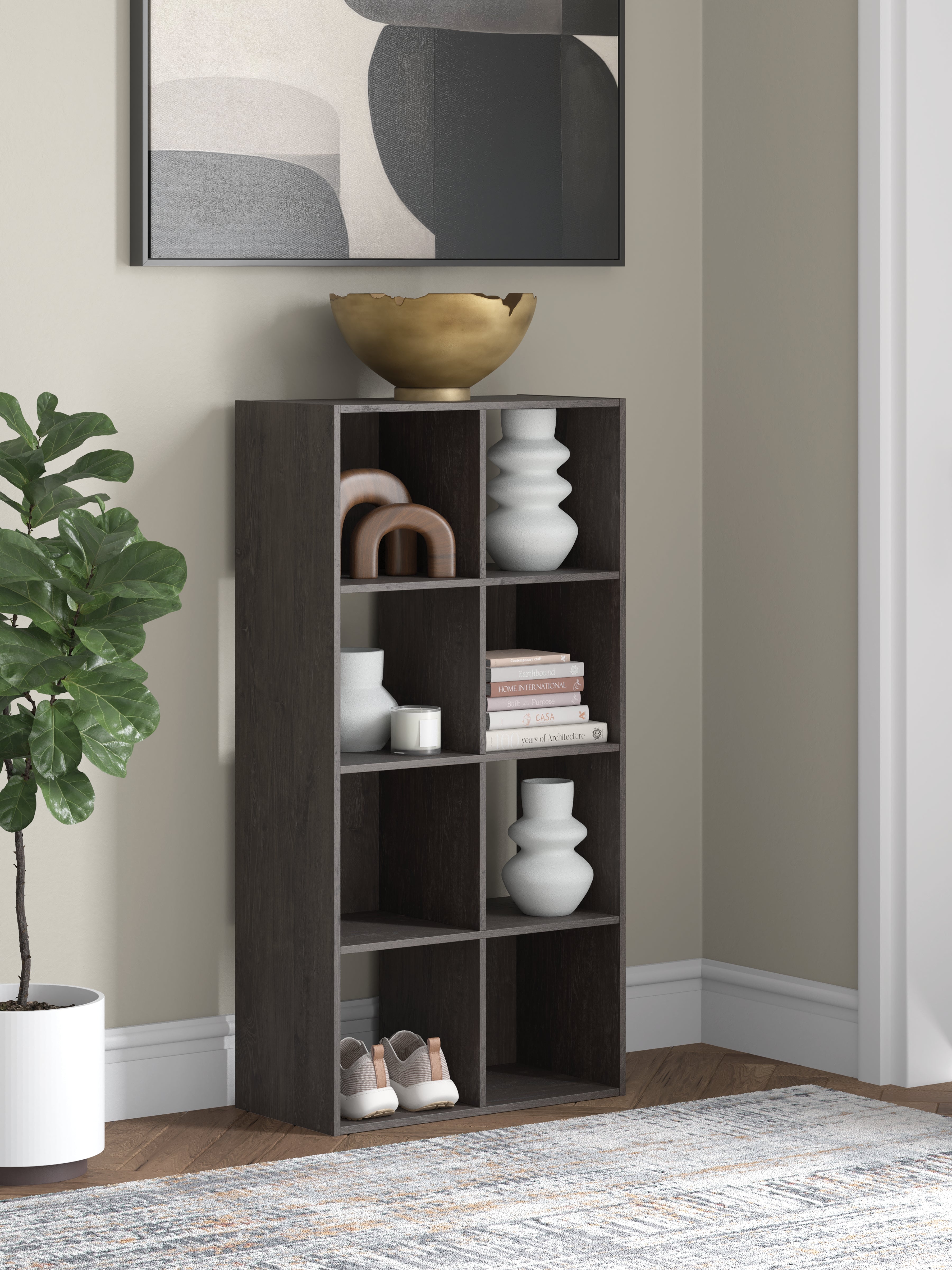 Diamond Furniture - Ashley Furniture - Piperton Eight Cube Organizer - Eight Cube Organizer / Charcoal - EA5514-4X2