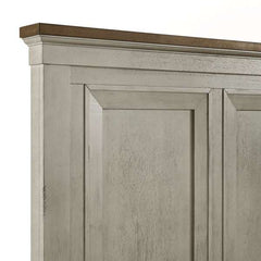 King Panel Bed in Medium Brown and Washed Stone