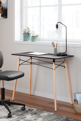 Diamond Furniture - Ashley Furniture - Jaspeni Office Desk - Home Office Desk / Black/Natural - H020-10