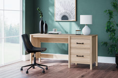 Diamond Furniture - Ashley Furniture - Battelle Office Desk - 60" Home Office Desk with Return / Tan - H3929H1