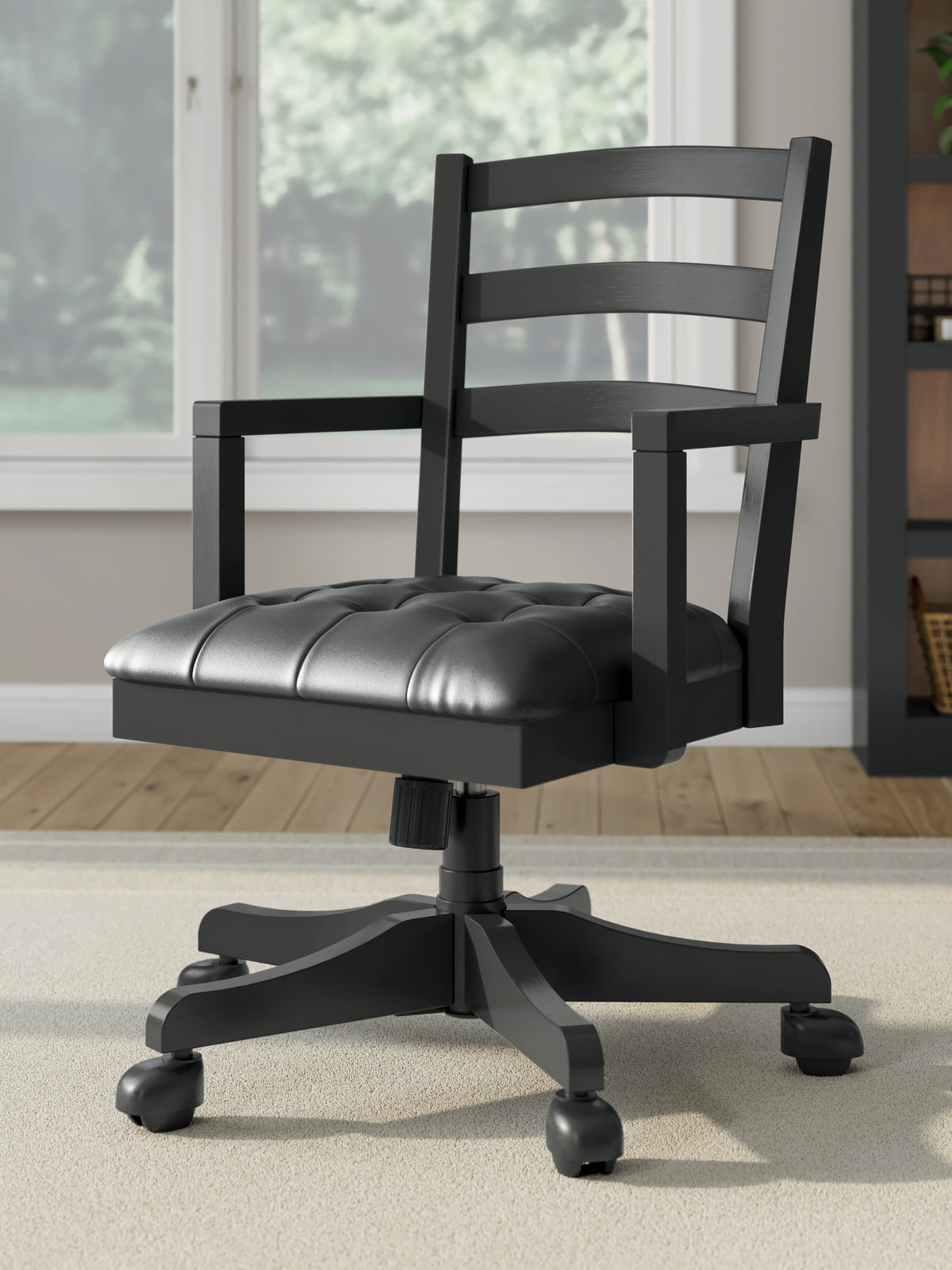 Diamond Furniture - Ashley Furniture - Wildenauer Home Office Desk Chair - Home Office Swivel Desk Chair / Black - H664-01A