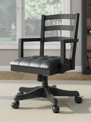 Diamond Furniture - Ashley Furniture - Wildenauer Home Office Desk Chair - Home Office Swivel Desk Chair / Black - H664-01A