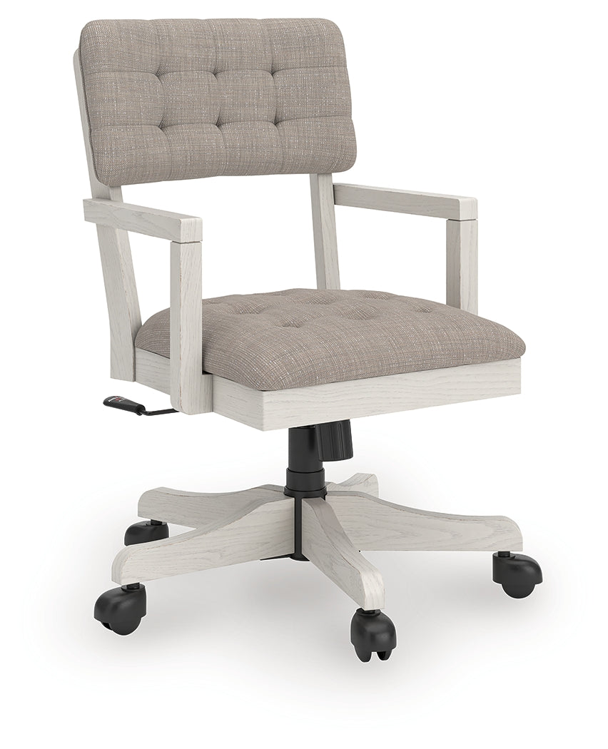 Diamond Furniture - Ashley Furniture - Robbinsdale Home Office Desk Chair - Home Office Desk Chair (1/CN) / Antique White - H742-01A