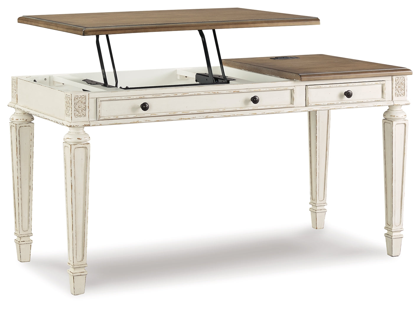 Realyn Lift-top Desk, L-shaped Desk and 4 Bookcases