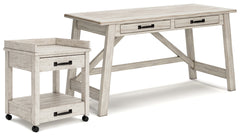 Diamond Furniture - Ashley Furniture - Carynhurst Home Office Desk and Printer Stand - Home Office Desk and Printer Stand - H755H1