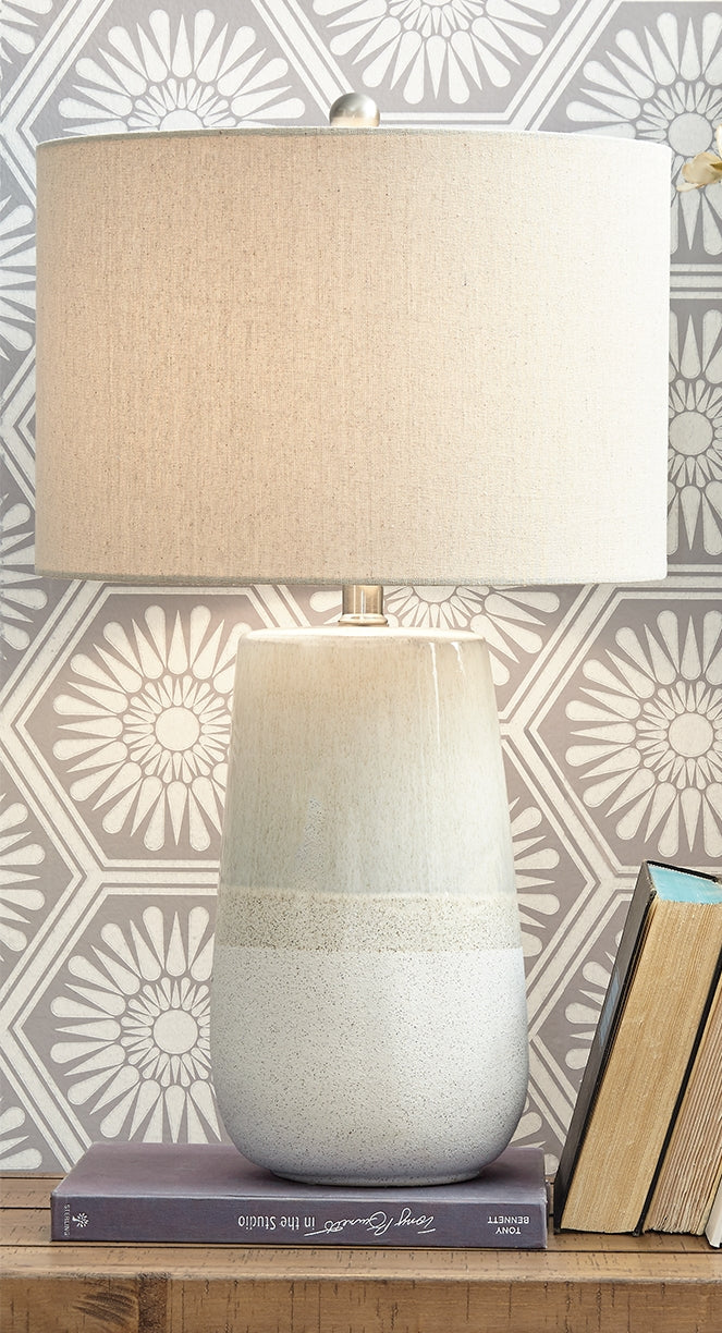 Diamond Furniture - Ashley Furniture - Shavon Lighting - Table Lamp (Set of 2) / Beige/White - L100724X2