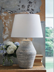 Diamond Furniture - Ashley Furniture - Lawrock Lighting - Terracotta Table Lamp (1/CN) / Antique Blue - L100834