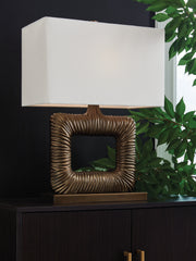 Diamond Furniture - Ashley Furniture - Garronby Lighting - Metal Table Lamp (1/CN) / Antique Brass Finish - L207604