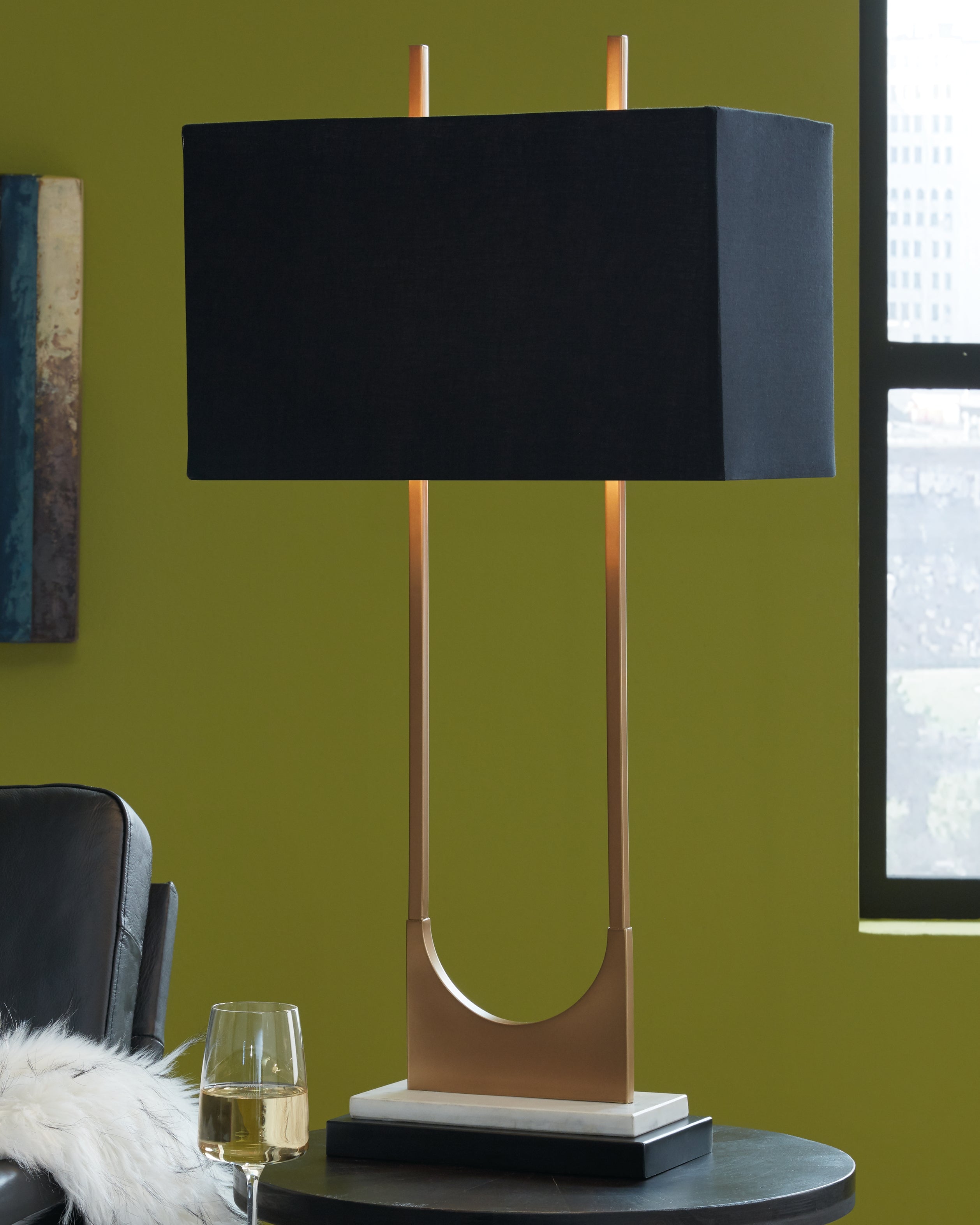 Diamond Furniture - Ashley Furniture - Malana Lighting - Table Lamp (Set of 2) / Brass Finish - L208254X2
