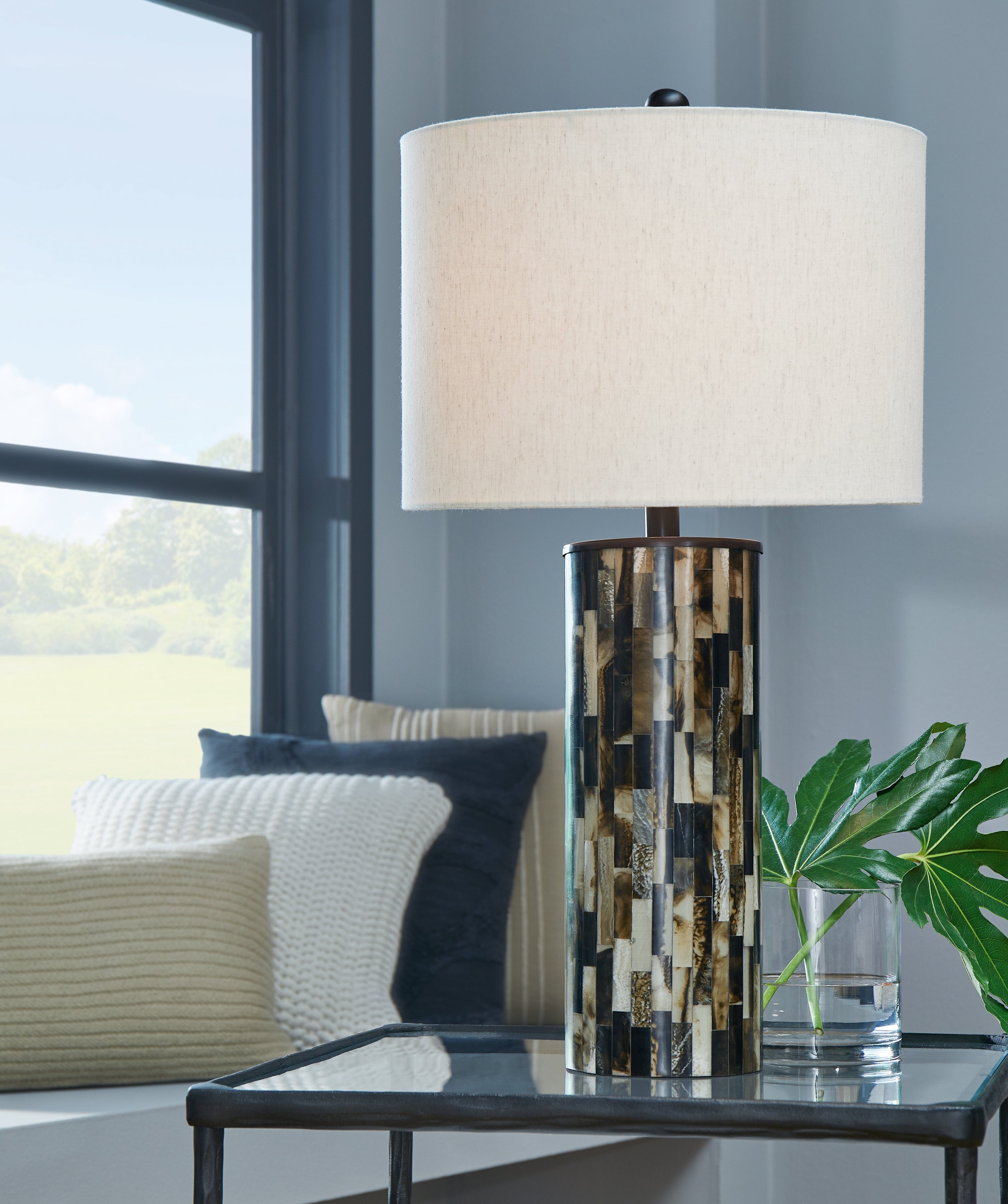 Diamond Furniture - Ashley Furniture - Ellford Lighting - Table Lamp (Set of 2) / Black/Brown/Cream - L235684X2
