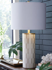 Diamond Furniture - Ashley Furniture - Faridworth Lighting - Poly Table Lamp (1/CN) / White/Gold Finish - L235954