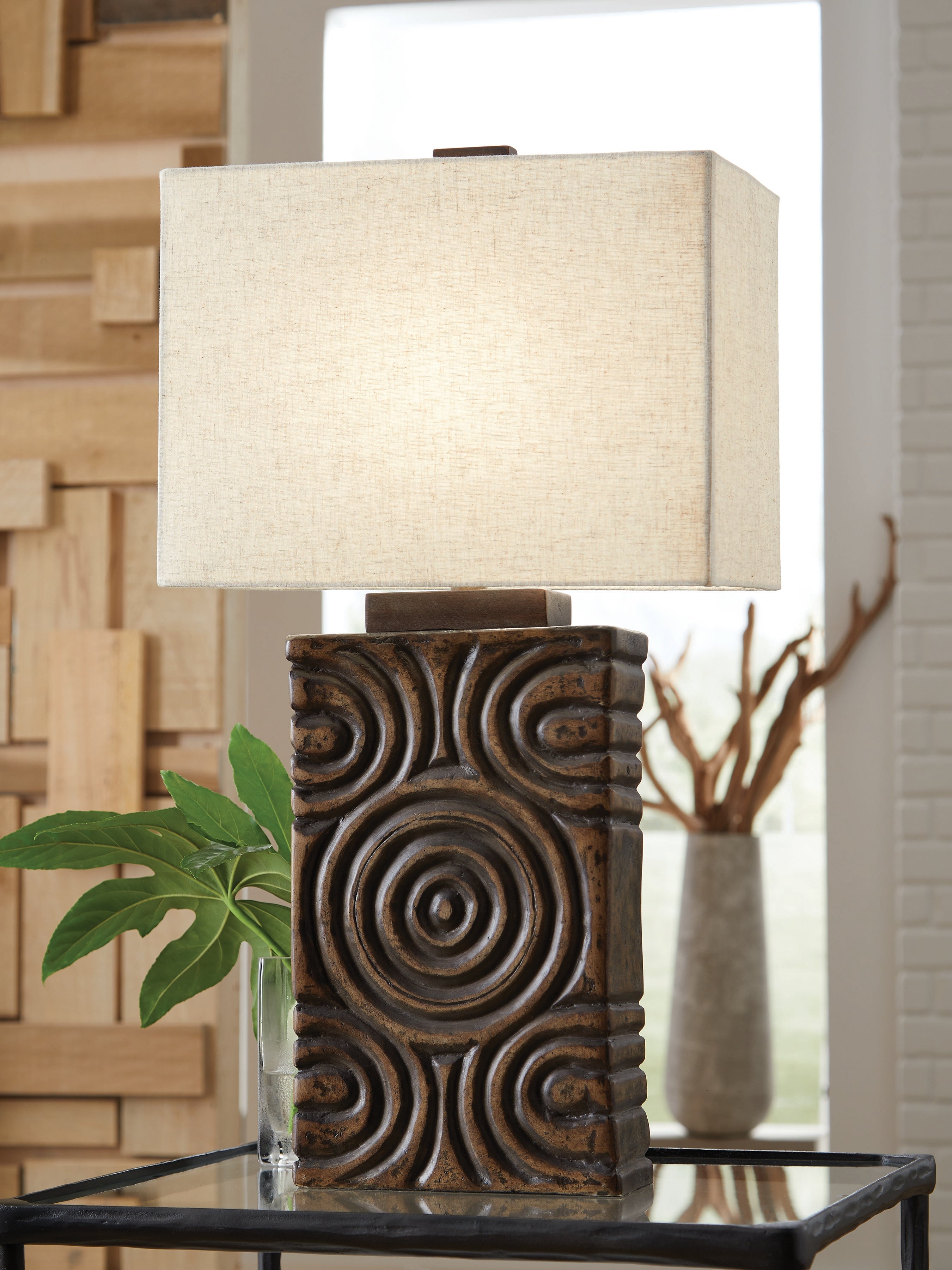 Diamond Furniture - Ashley Furniture - Heathbury Lighting - Paper Table Lamp (1/CN) / Antique Brown - L235964