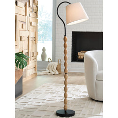Diamond Furniture - Ashley Furniture - Corinwell Floor Lamp - Wood Floor Lamp (1/CN) - L329131