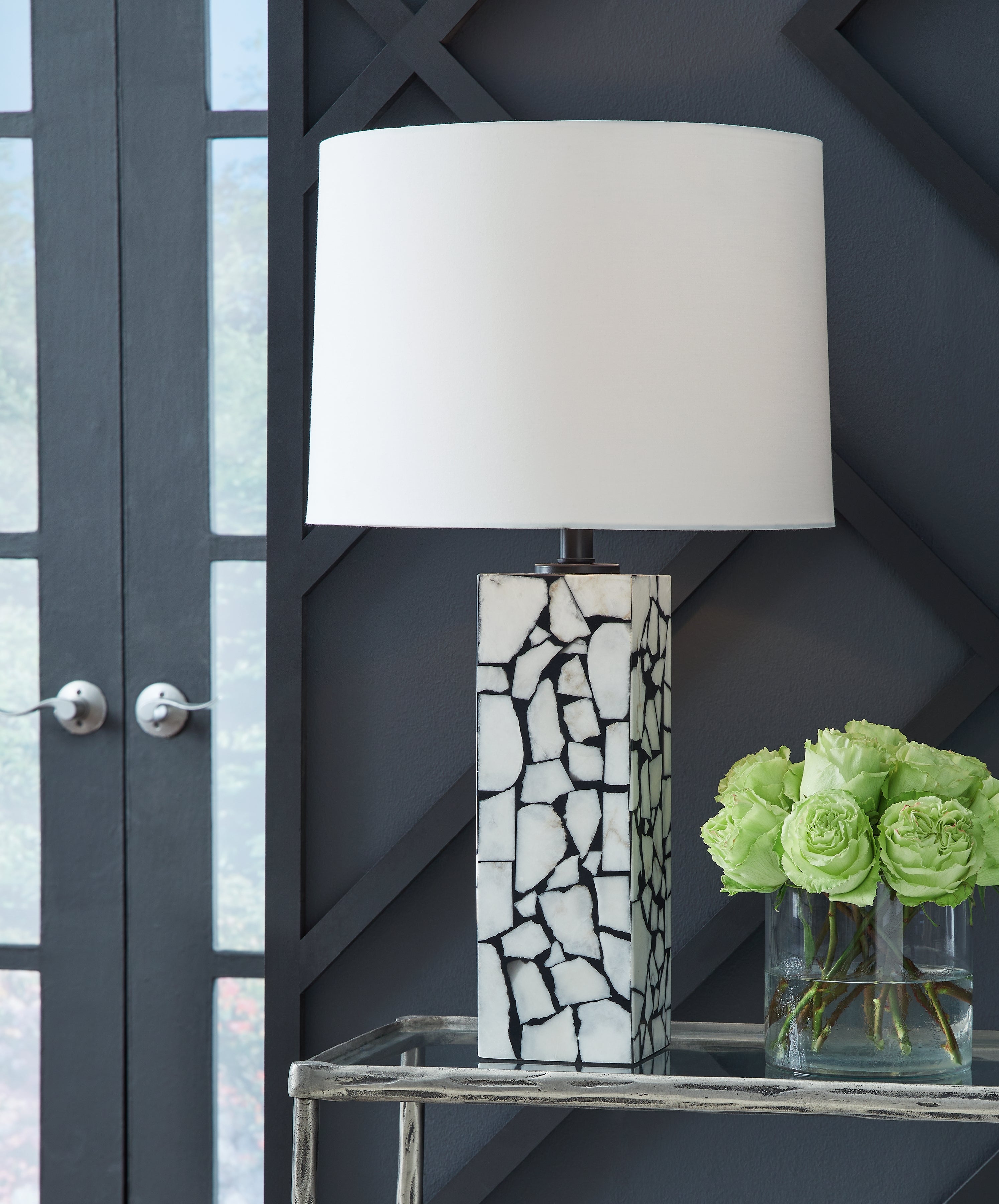 Diamond Furniture - Ashley Furniture - Macaria Lighting - Table Lamp (Set of 2) / White/Black - L429044X2