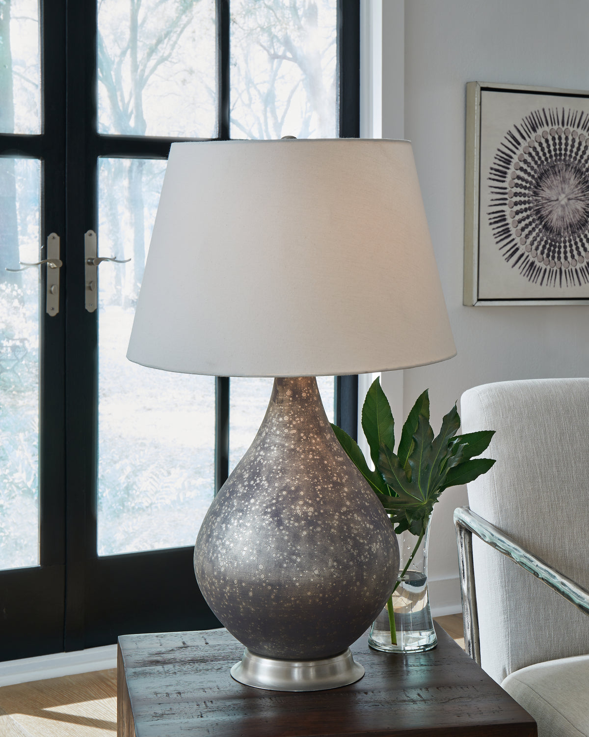 Diamond Furniture - Ashley Furniture - Bluacy Lighting - Glass Table Lamp (1/CN) / Antique Gray - L430834