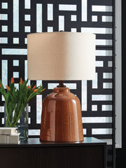 Diamond Furniture - Ashley Furniture - Aaleahya Lighting - Glass Table Lamp (1/CN) / Rust - L430904