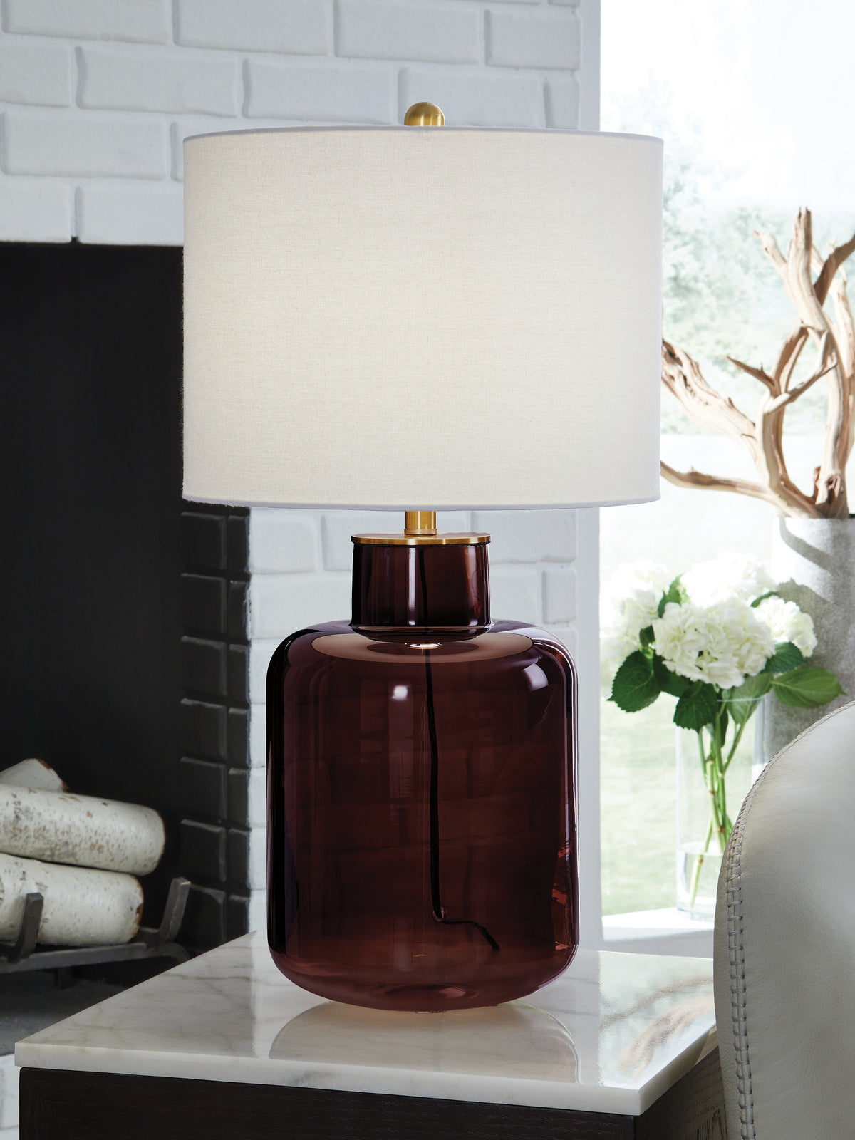 Diamond Furniture - Ashley Furniture - Mette Lighting - Glass Table Lamp (1/CN) / Brown/Gold Finish - L430924