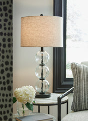 Diamond Furniture - Ashley Furniture - Airbal Lighting - Glass Table Lamp (Set of 2) / Clear/Black - L431604