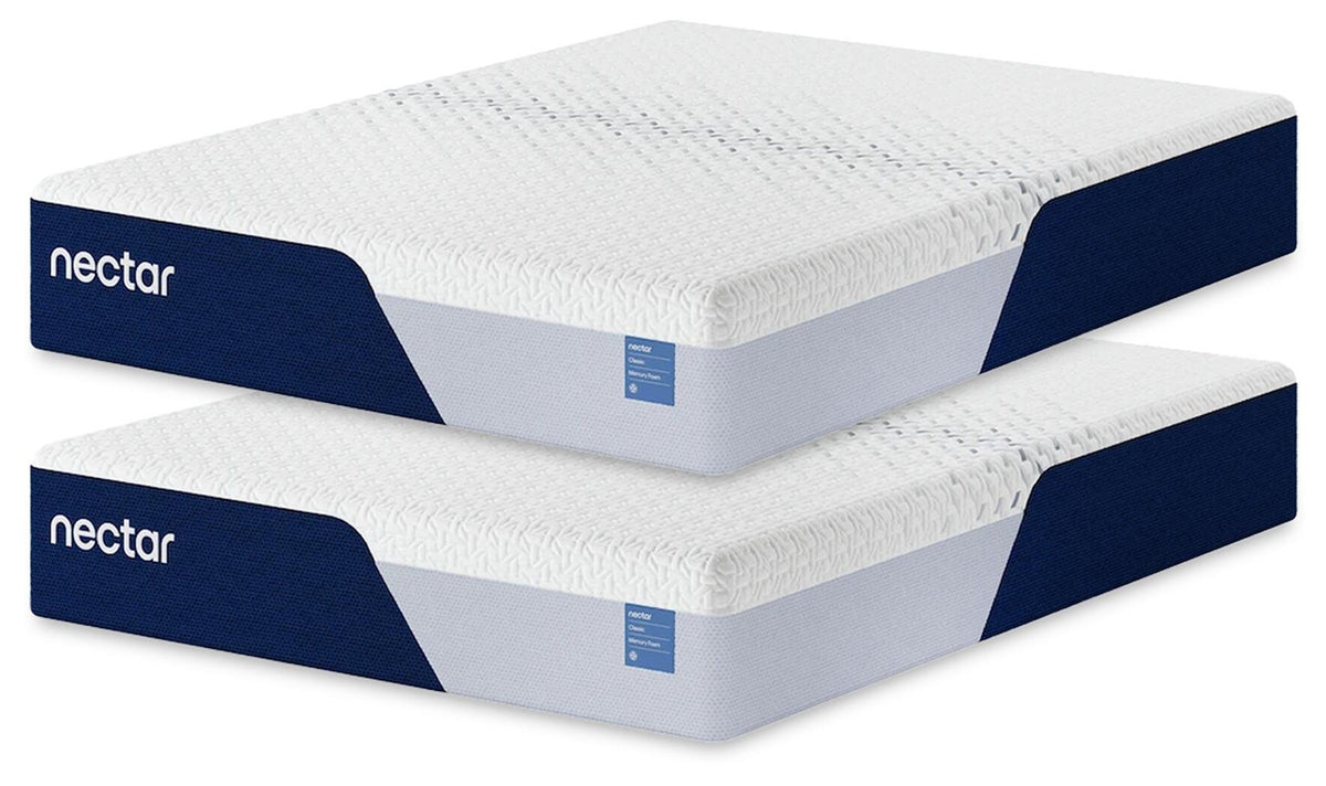 Diamond Furniture - Ashley Furniture - Nectar Classic Memory Foam 2 Twin XL Mattresses - 2 Twin XL Mattresses - M125M1