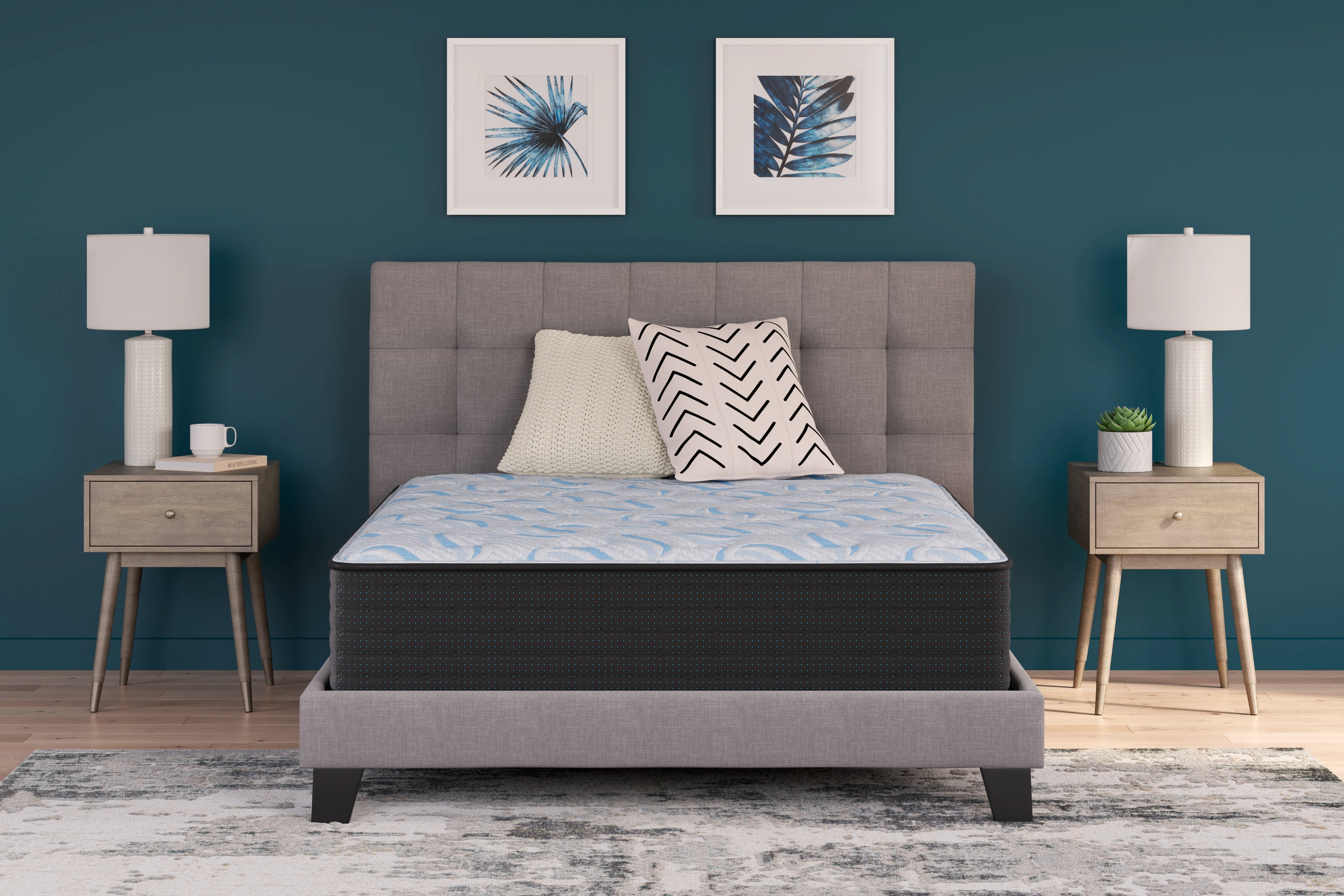 Diamond Furniture - Ashley Furniture - Elite Springs Firm Mattresses - Twin / Gray/Blue - M40511