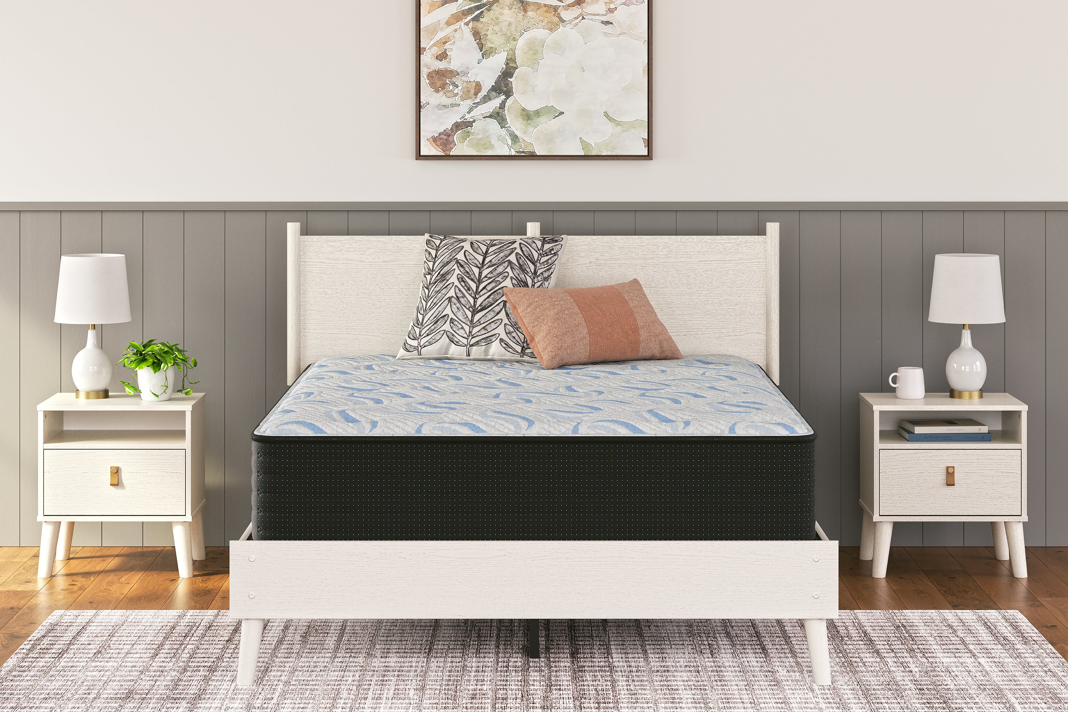 Diamond Furniture - Ashley Furniture - Elite Springs Plush Mattresses - California King / Gray/Blue - M40651