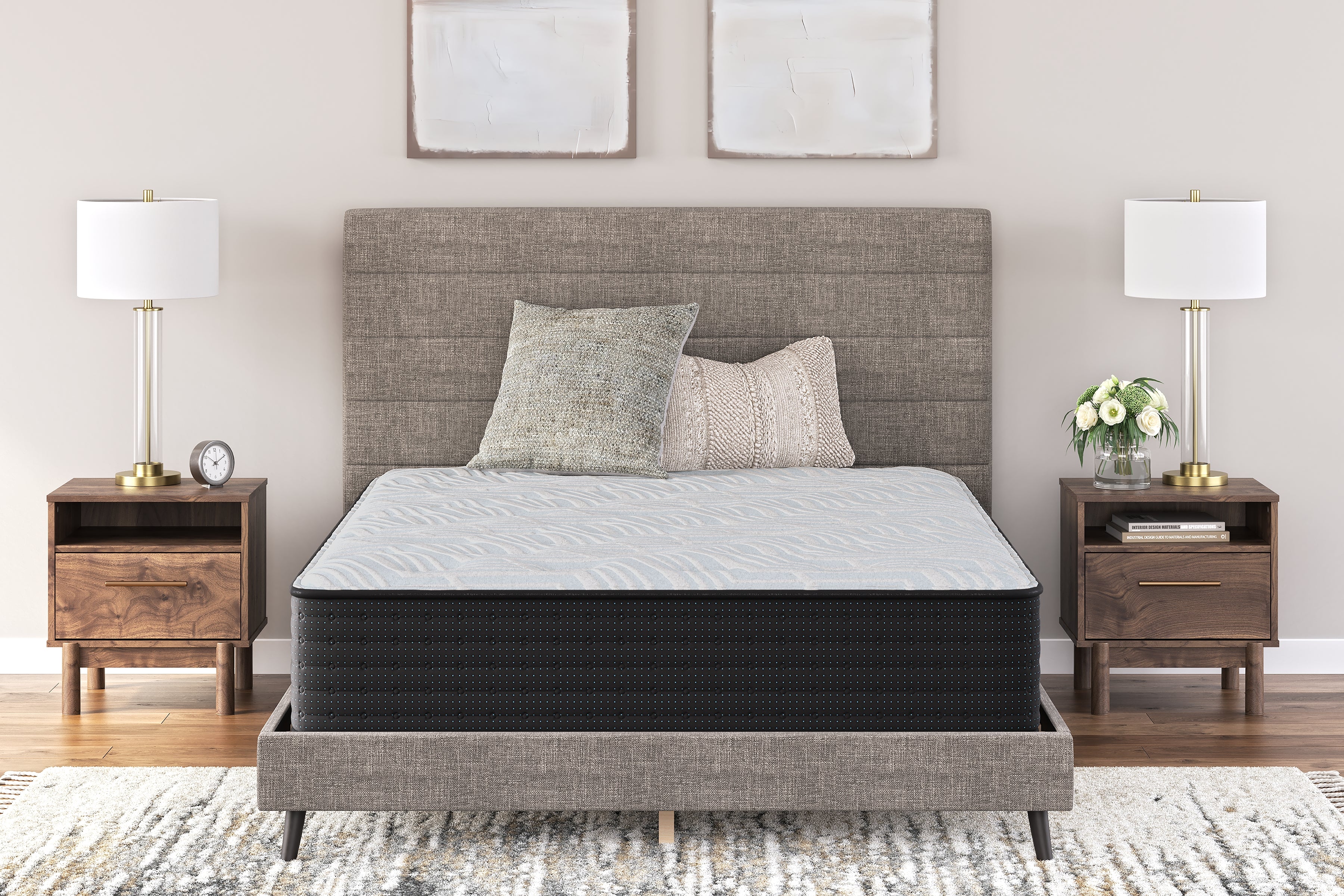 Diamond Furniture - Ashley Furniture - Palisades Plush Mattresses - Twin / Gray/Blue - M41611