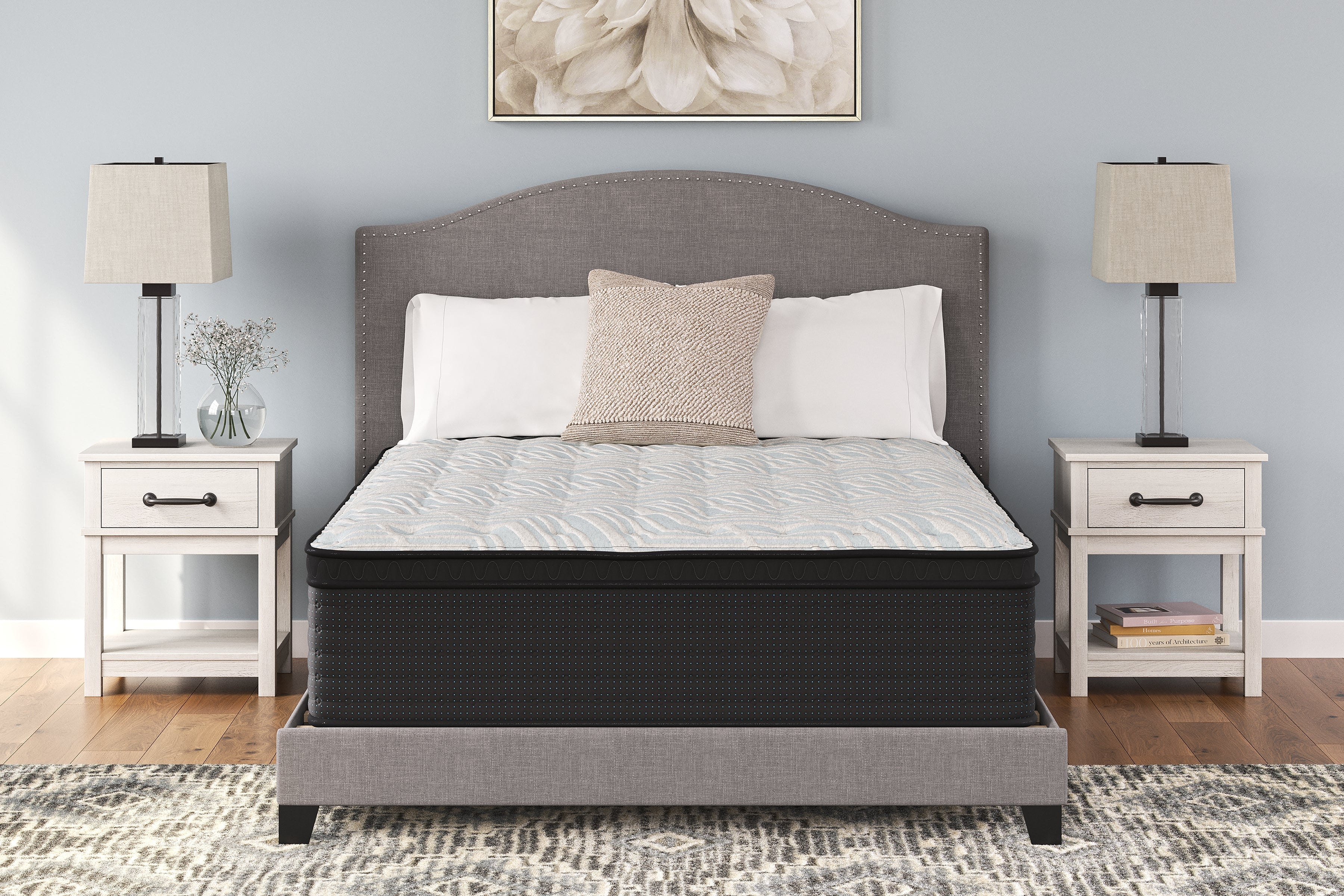 Diamond Furniture - Ashley Furniture - Palisades ET Mattresses - California King / Gray/Blue - M41751