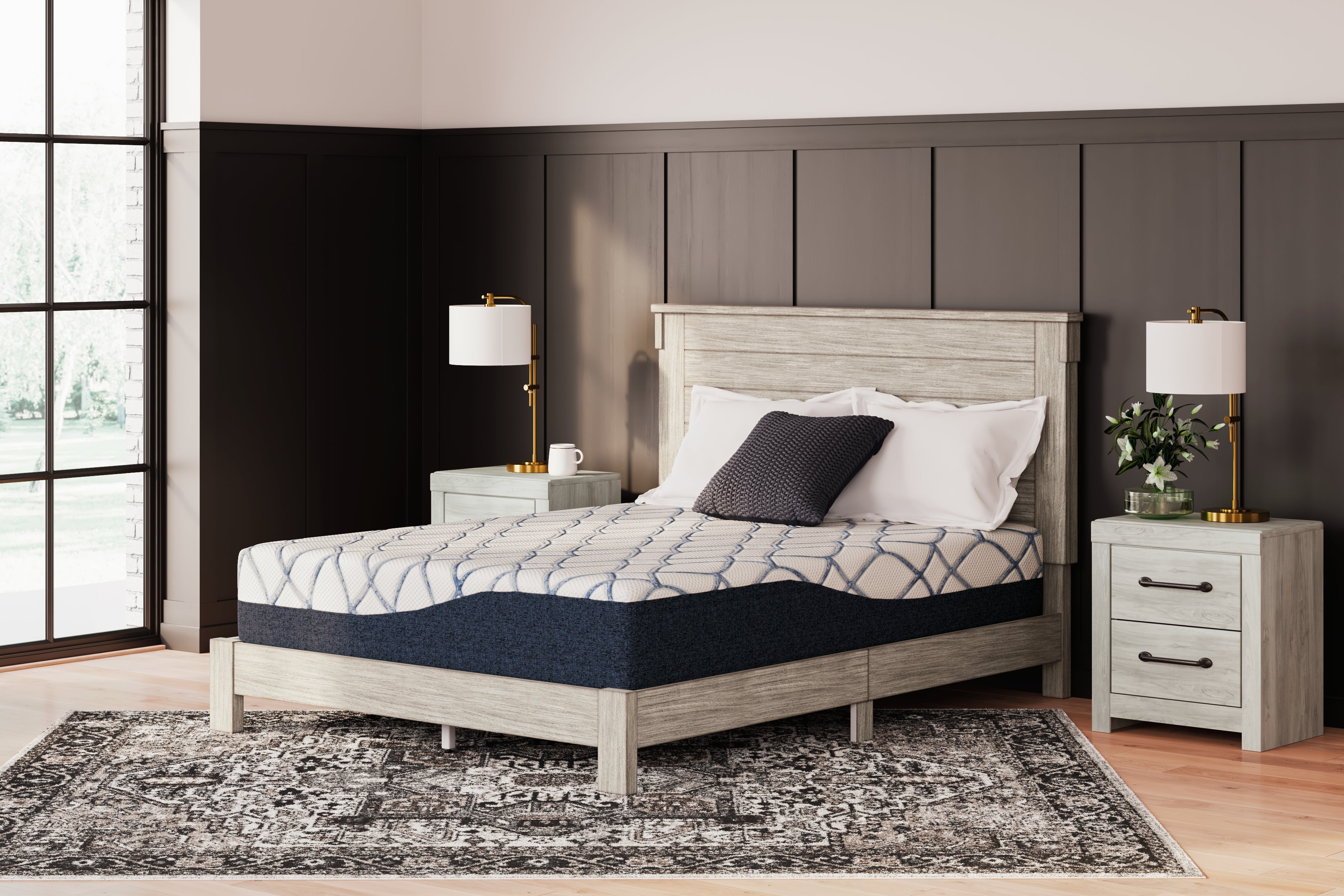 Diamond Furniture - Ashley Furniture - 12 Inch Chime Elite 2.0 Mattresses - Queen / White/Blue - M42631