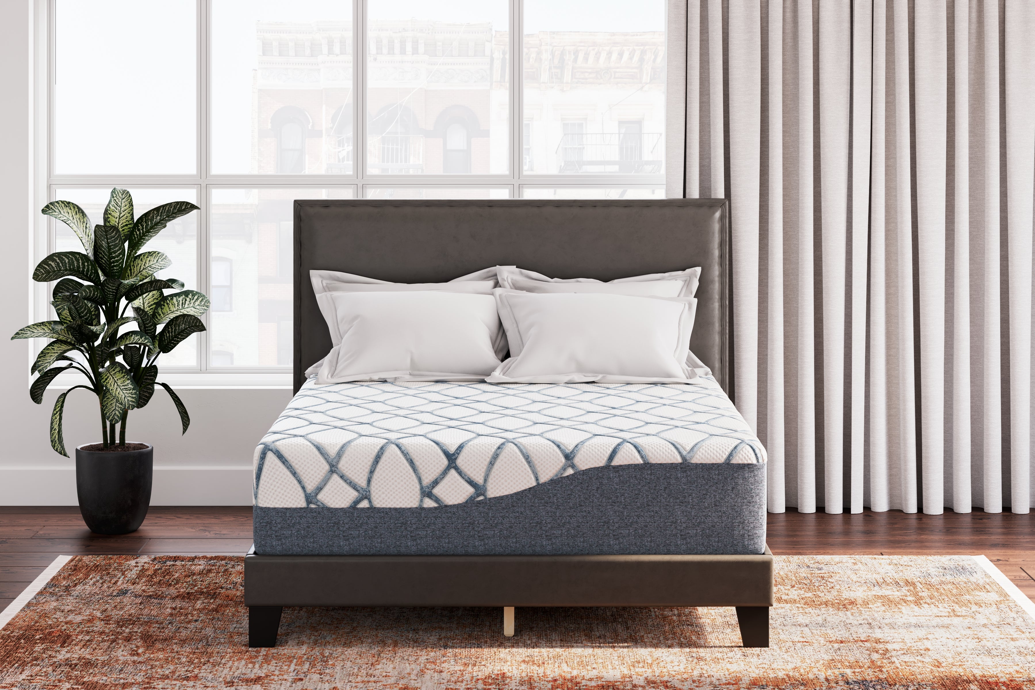 Diamond Furniture - Ashley Furniture - 14 Inch Chime Elite 2.0 Mattresses - King / White/Blue - M42741